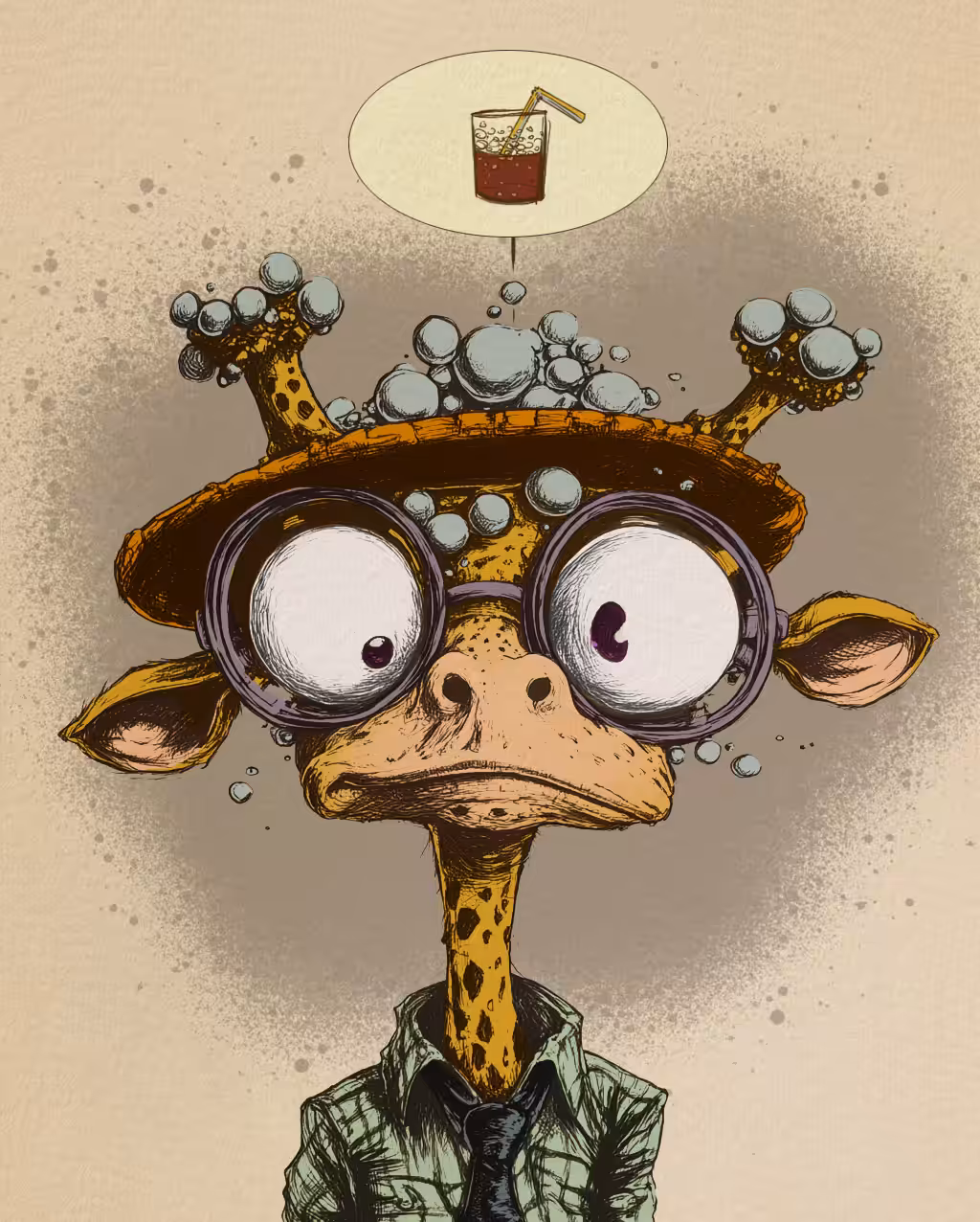 The Giraffe who loves Bubbles