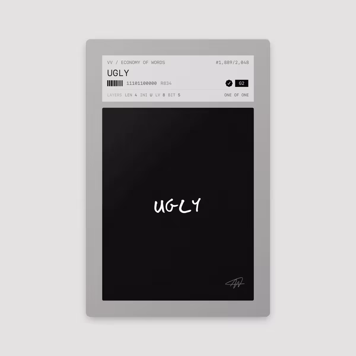 Economy of Words: UGLY · #1889