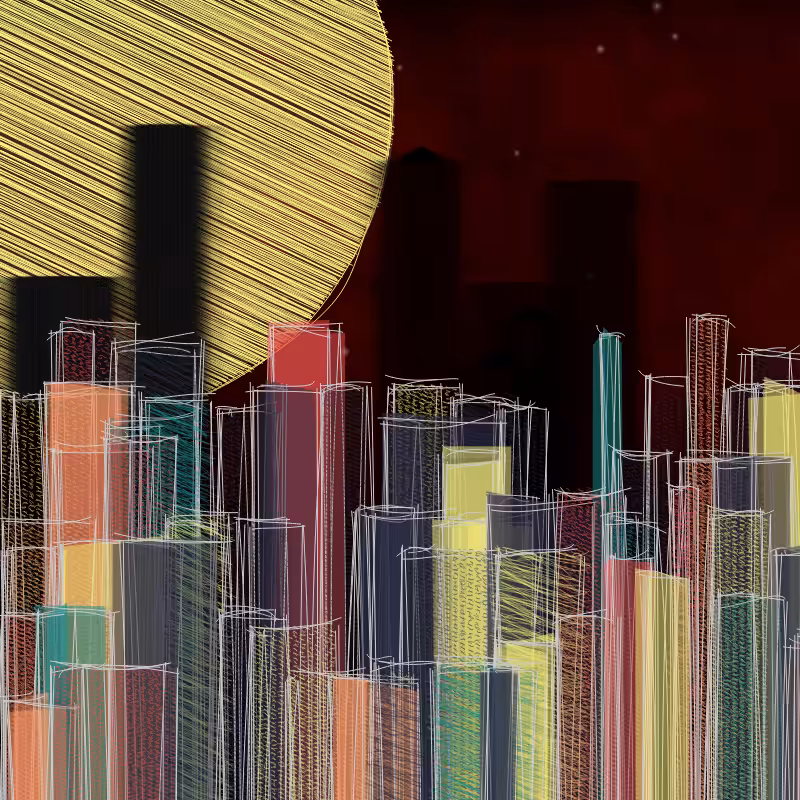 hastily-drawn cityscape sketch #20