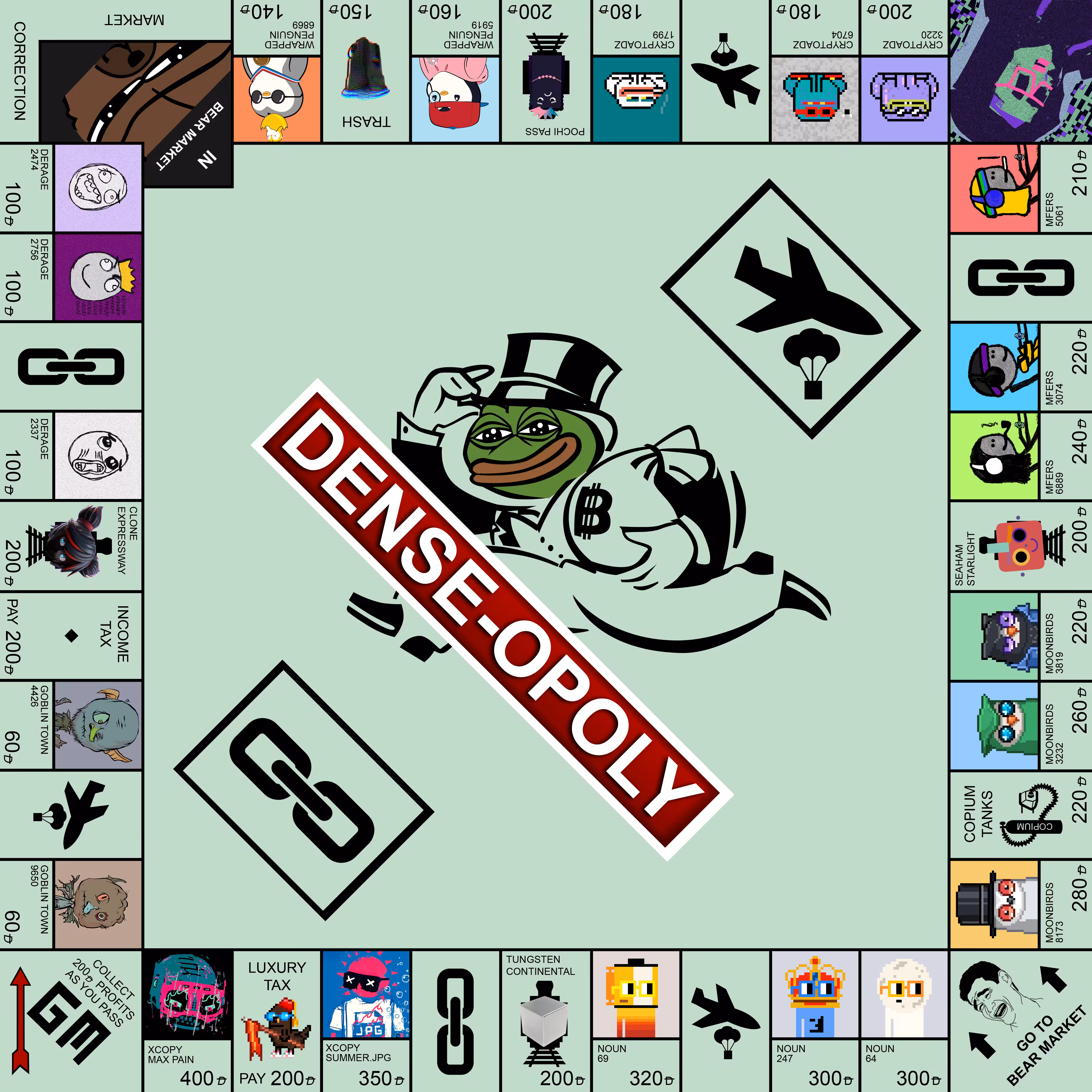 Dense-Opoly board