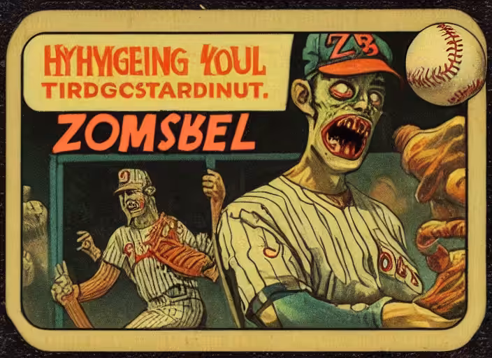 bAIsball is BOOring - S1 – Zombie Zingers Weird Series 2022 Commemorative Card