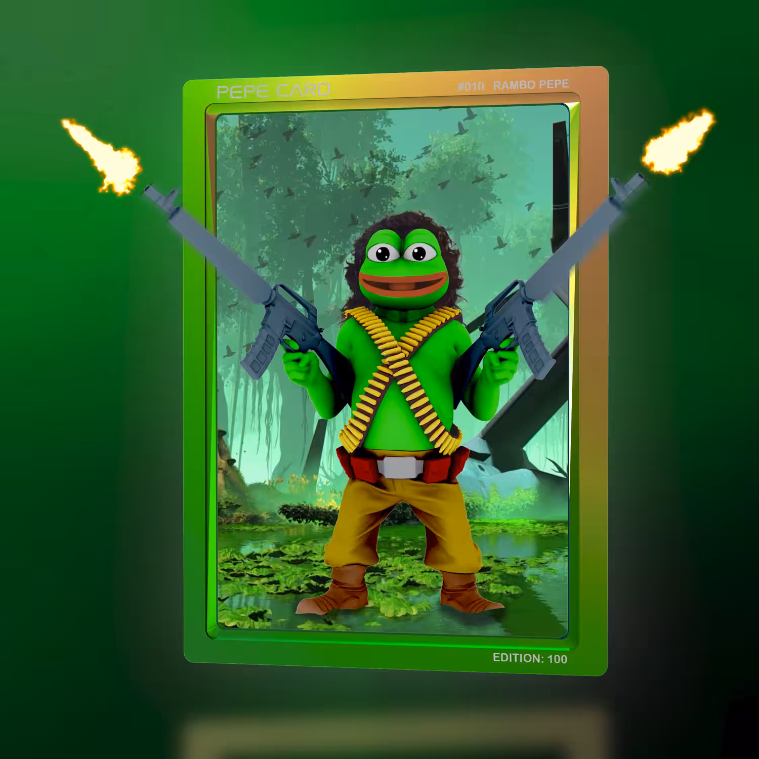 Pepe card #010- Rambo Pepe