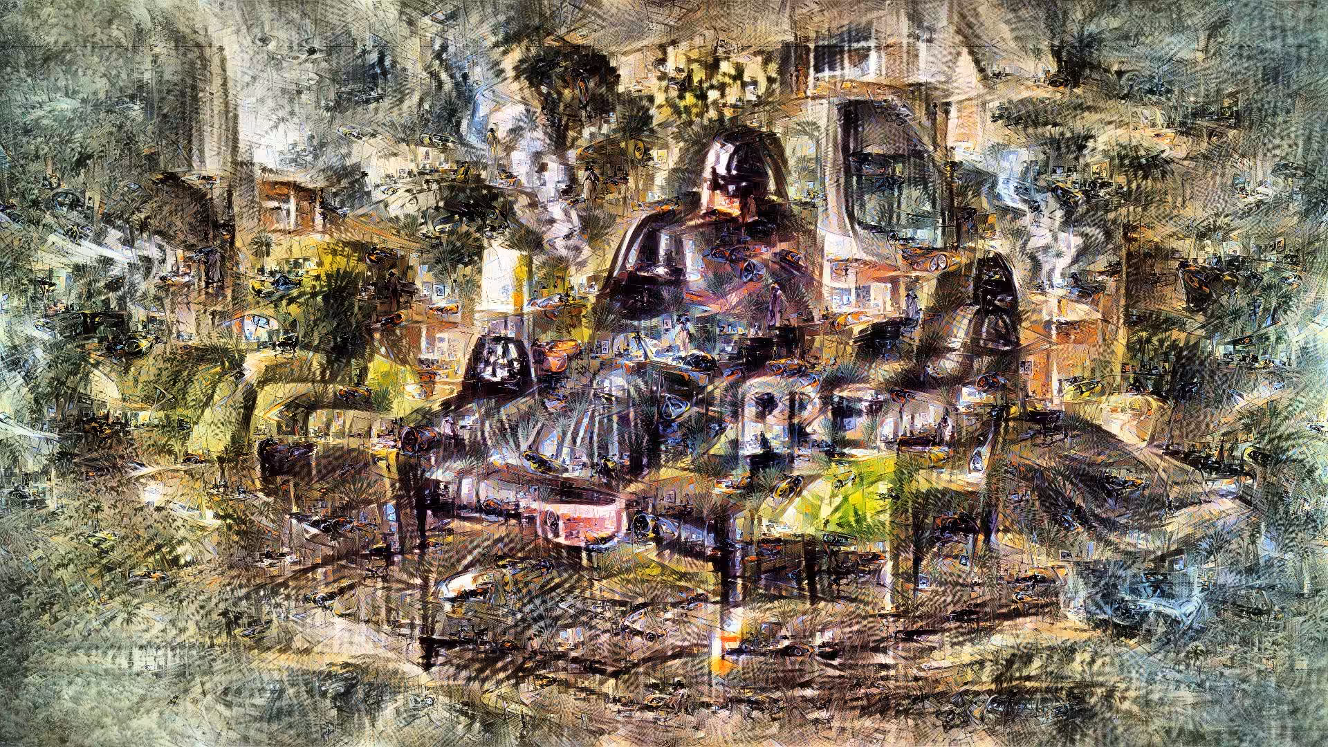 Darth Vader sits on his sofa and smokes a cigarette