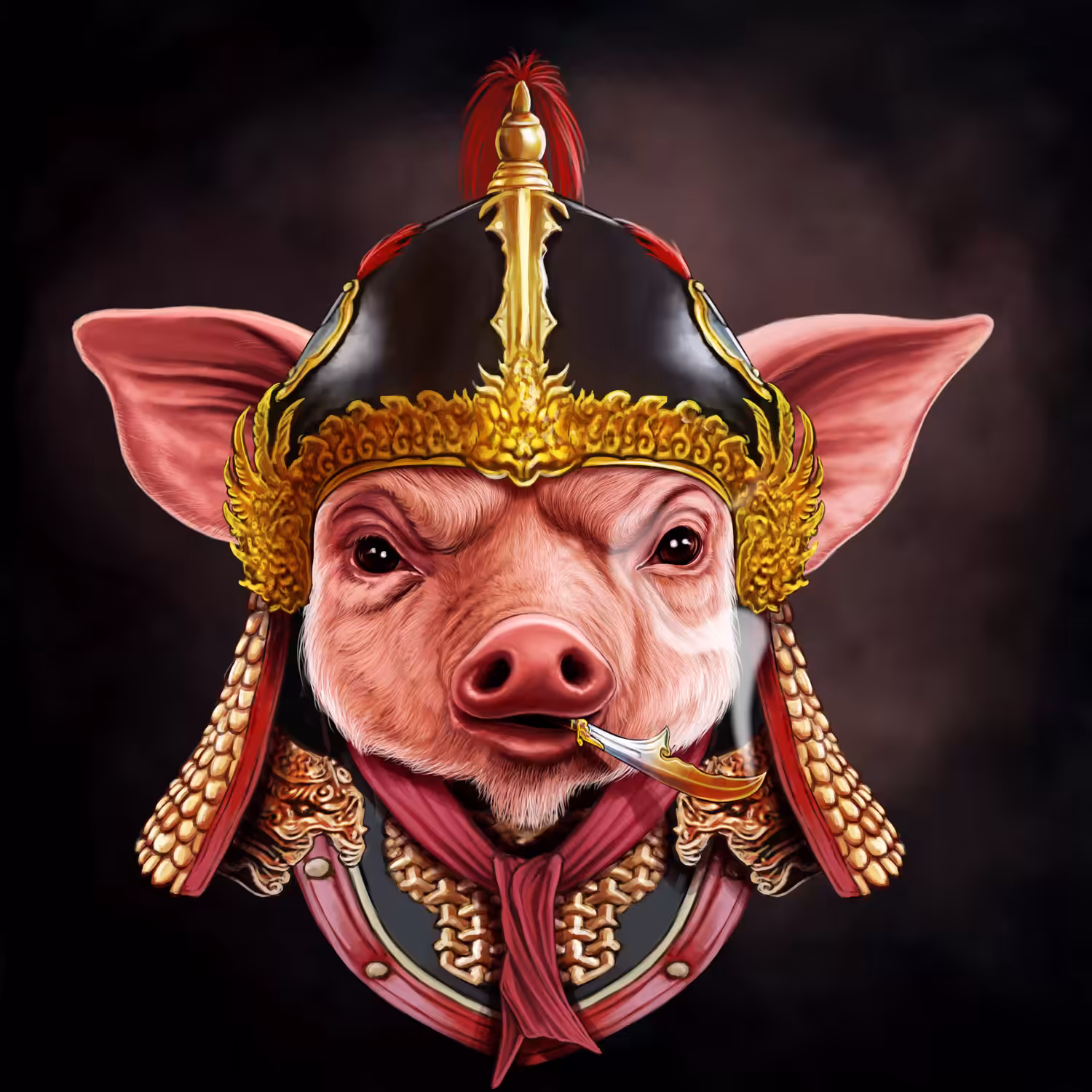 PIG: #068    Chinese warrior pig