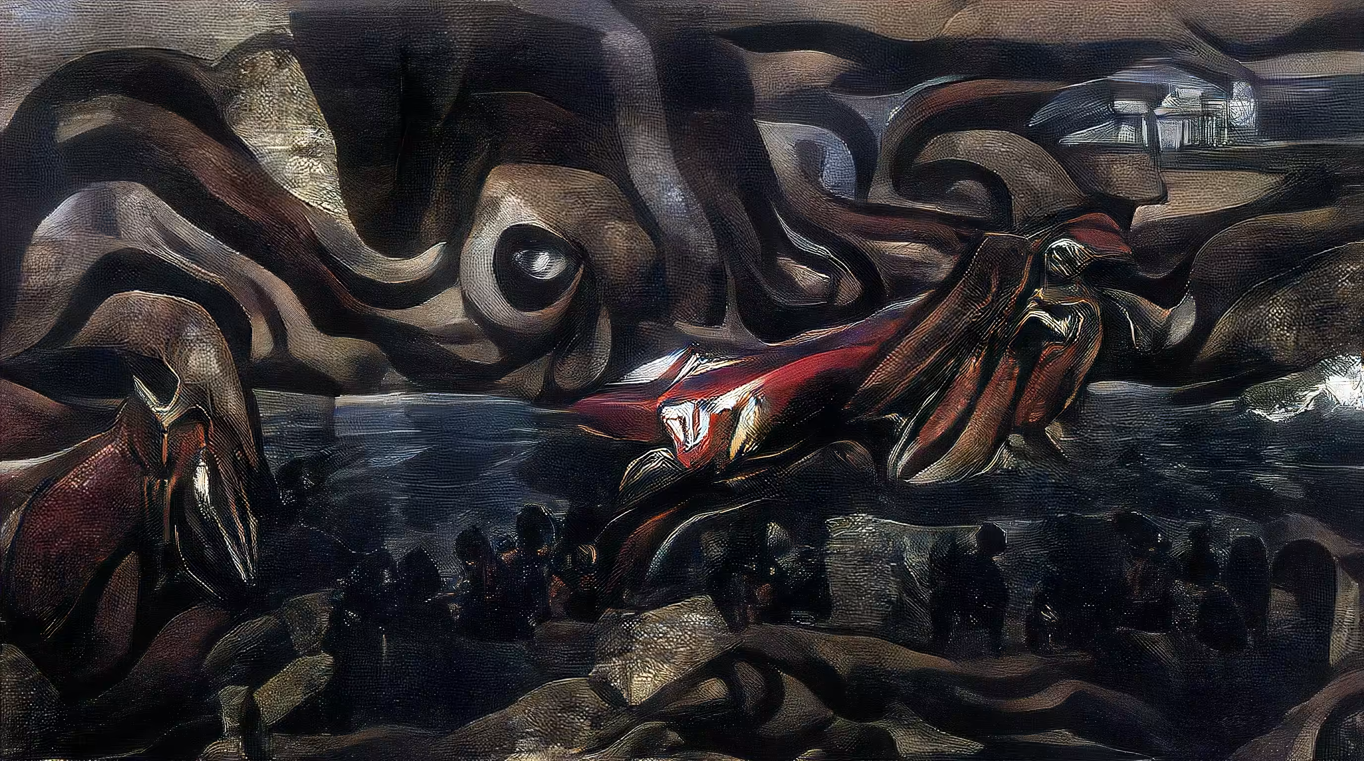 KING SQUID IN THE STYLE OF DAVID ALFARO SIQUEIROS