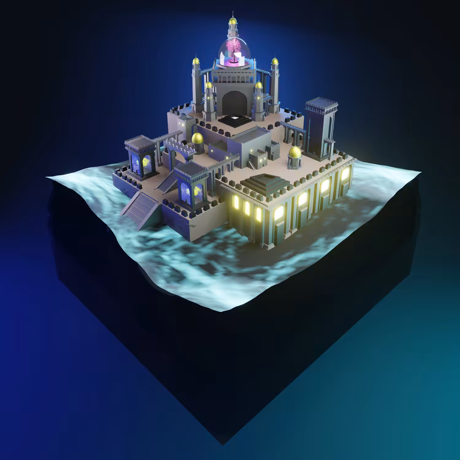low poly night kingdom