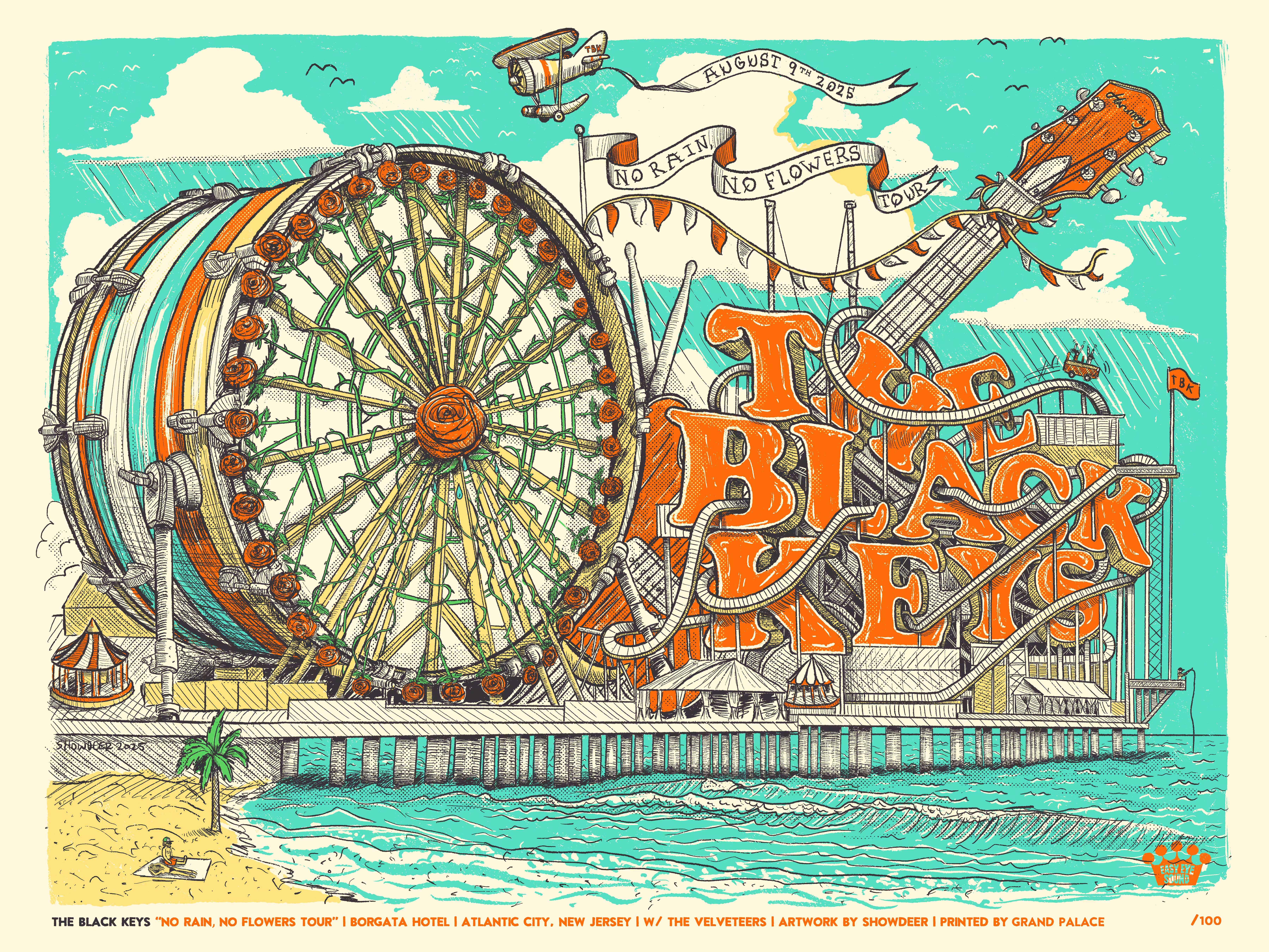 SHOWDEER POSTERS: THE BLACK KEYS - ATLANTIC CITY, NEW JERSEY @ BORGATA HOTEL | AUG 9TH, 2025