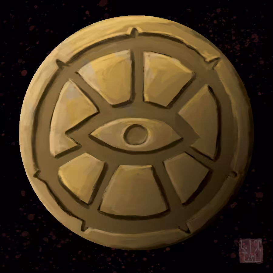 Gold Dark Wheel Coin