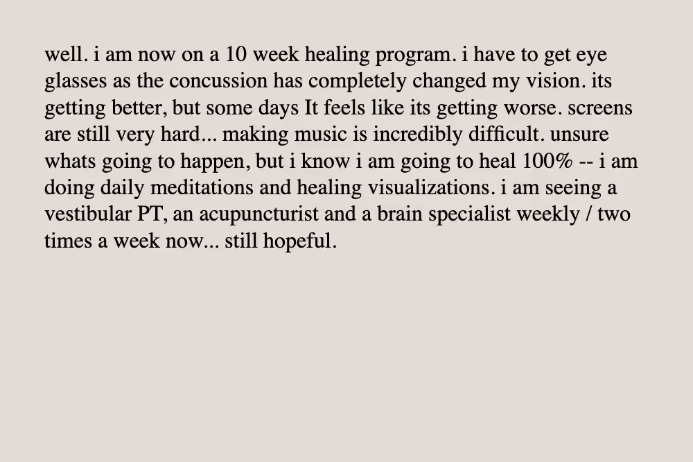 concussion week 6 day 2 