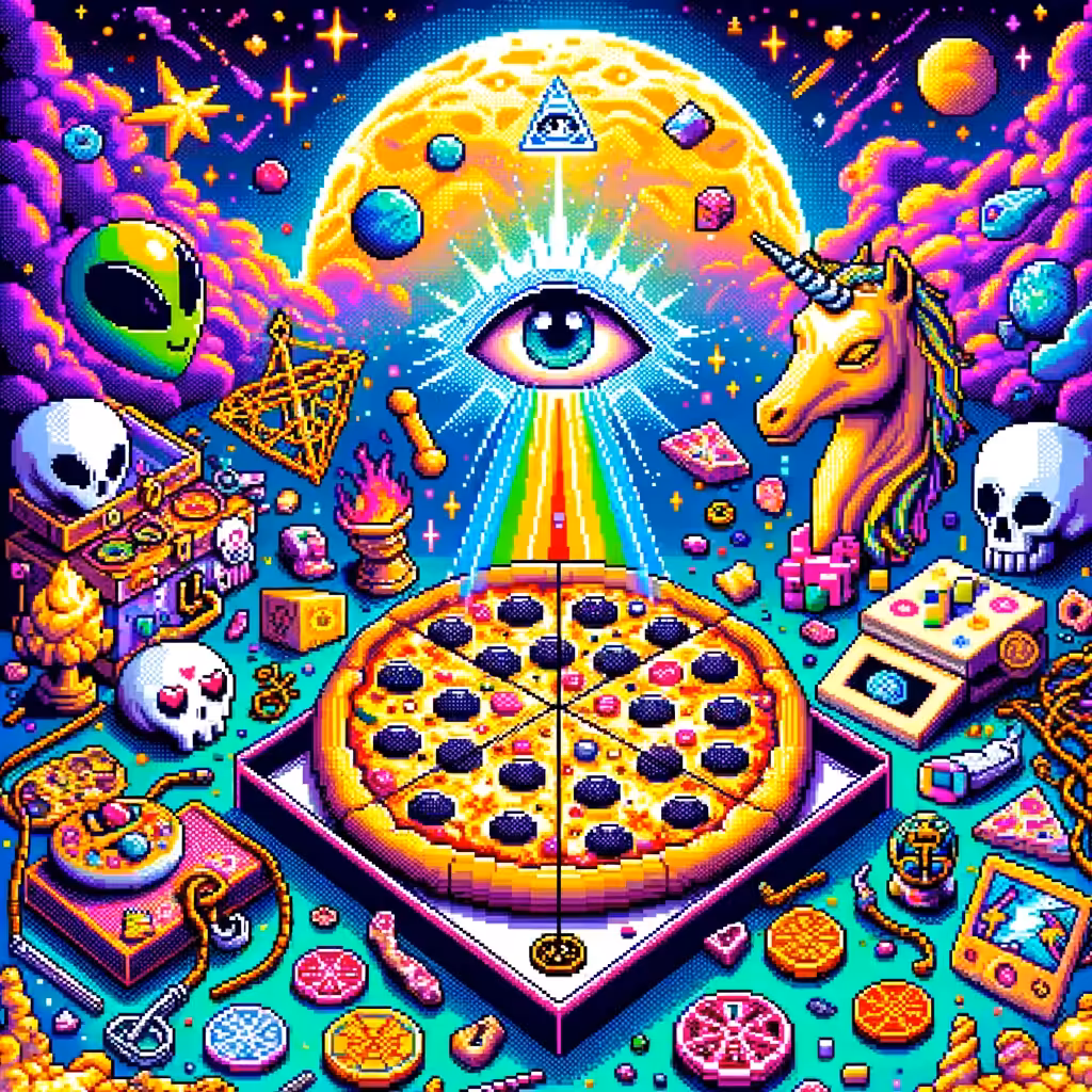 Pizza Pixel Art: Rainbow Road