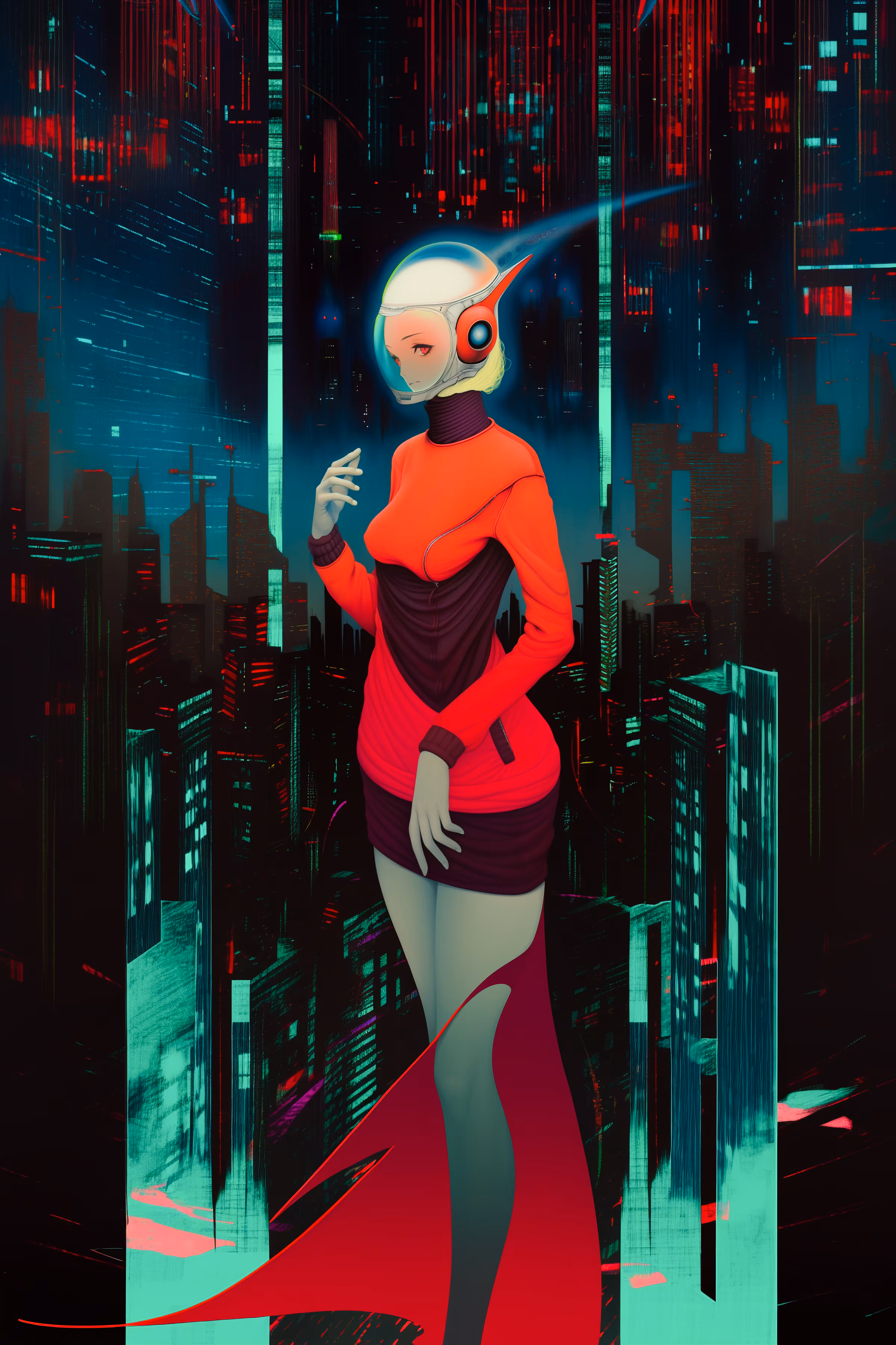A tall girl and mega structure