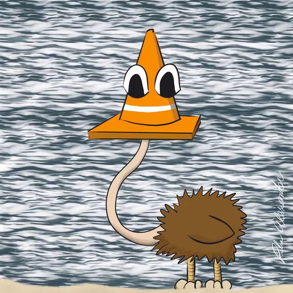 Ostrich on the beach