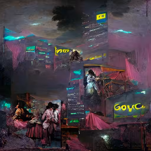 Francisco Goya commissioned to paint a neon cityscape 