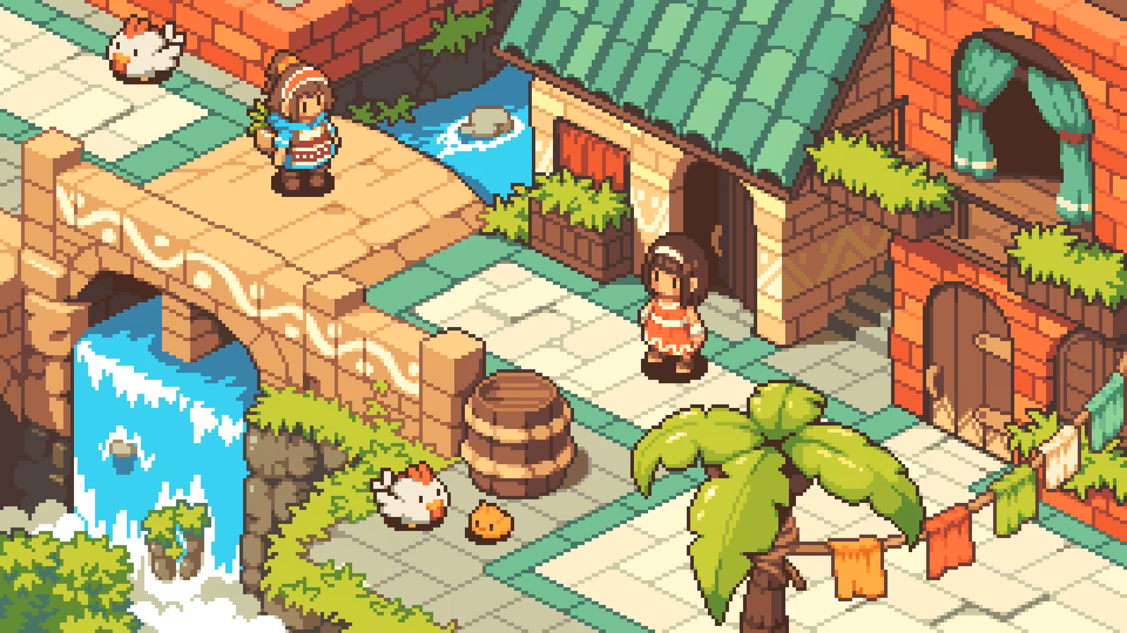 Waterfall town