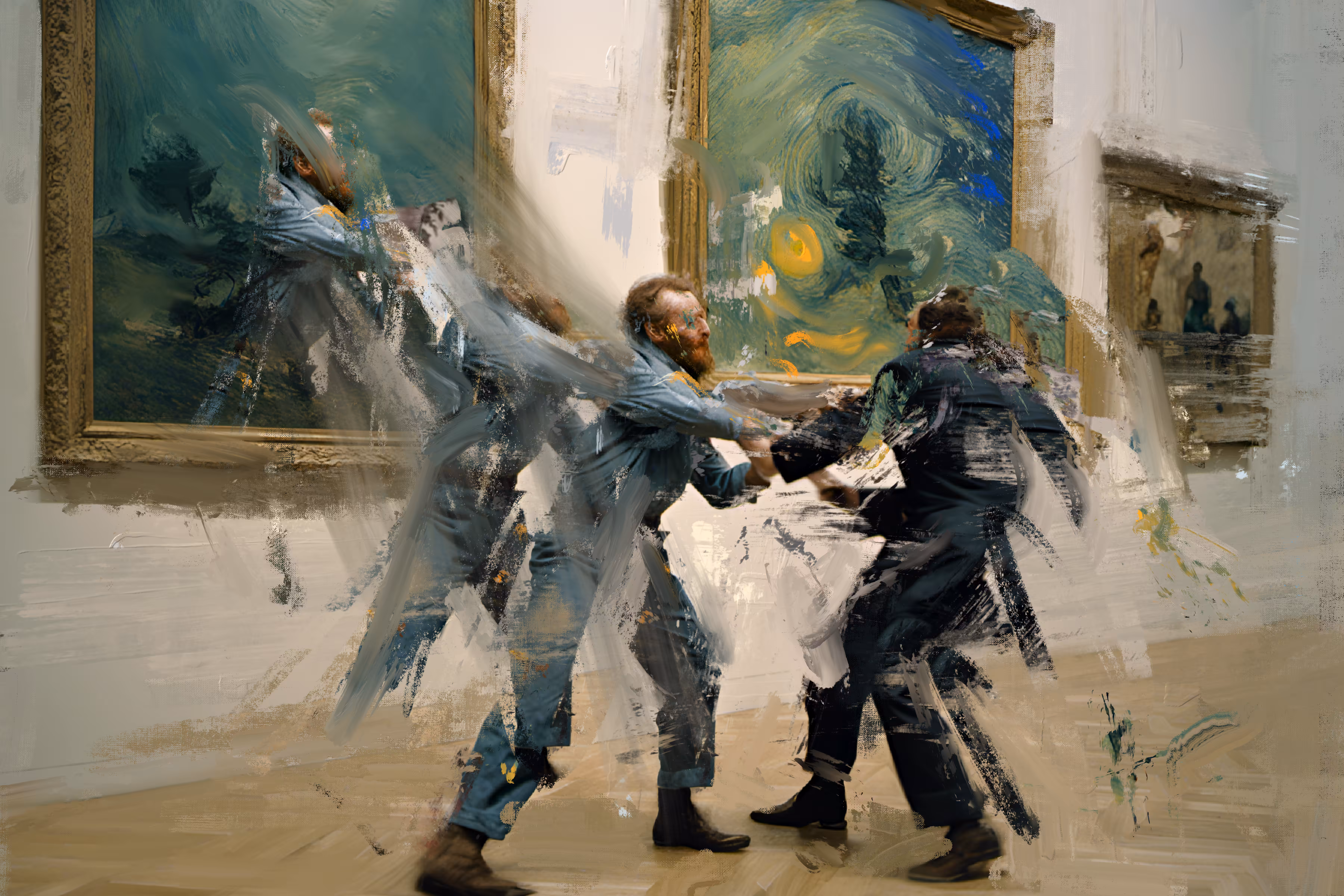 The Spirit of Van Gogh Wrestling an Auctioneer