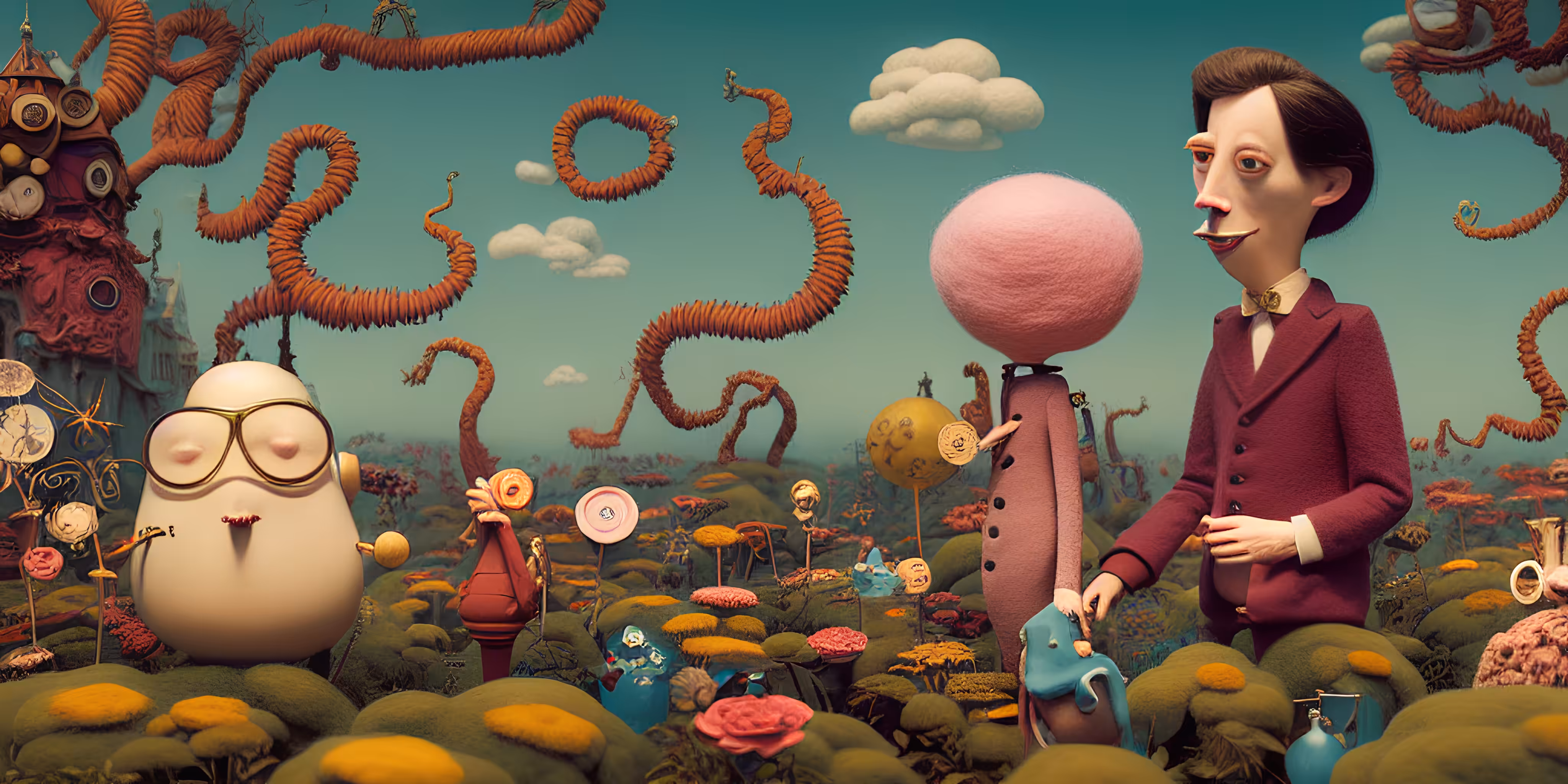 Oh, Miss Bubblegum, may I hold your backpack while you admire the early Potato Head