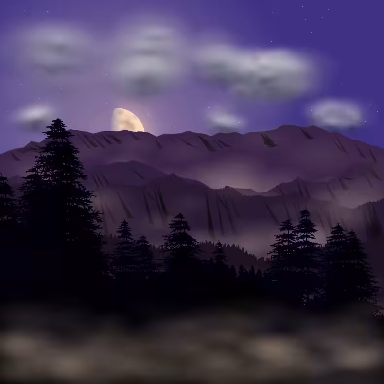 Moonlit Mountains #80