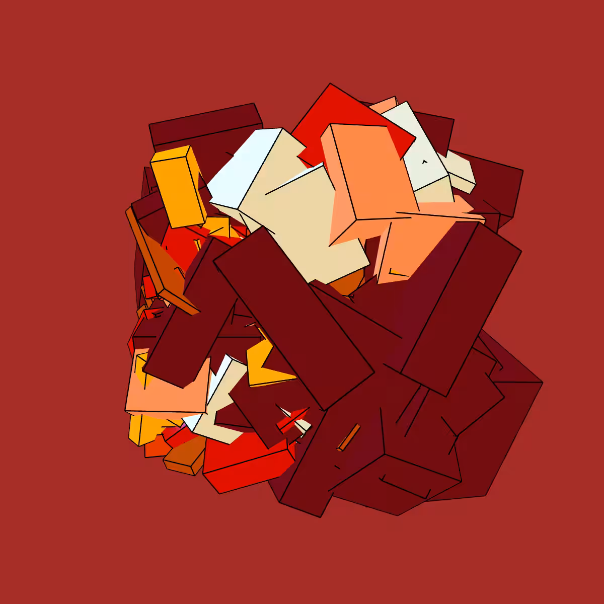 Asymmetric stacked boxes #12