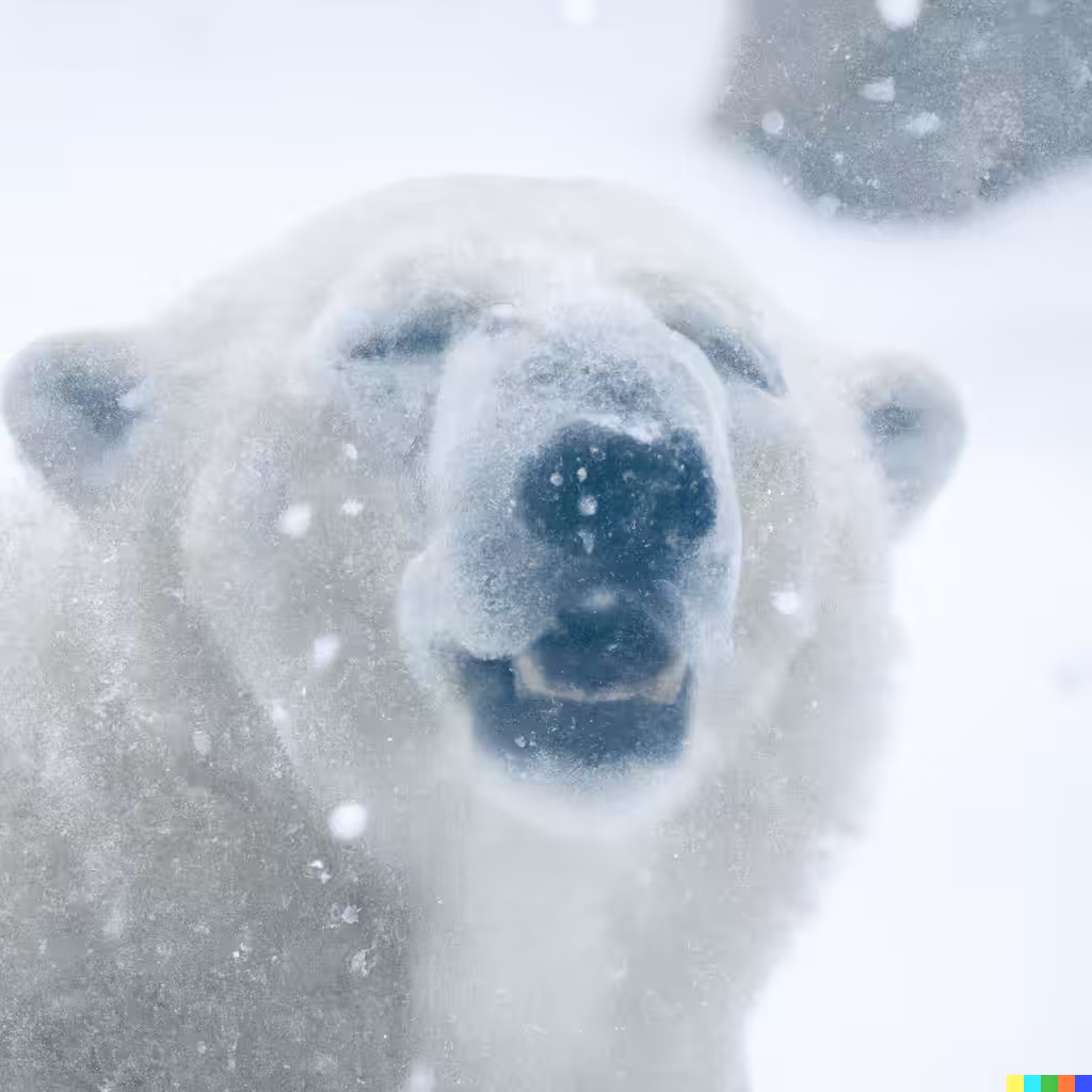 A Polar Bear Blinking in a Blizzard (Don’t Worry Darling)