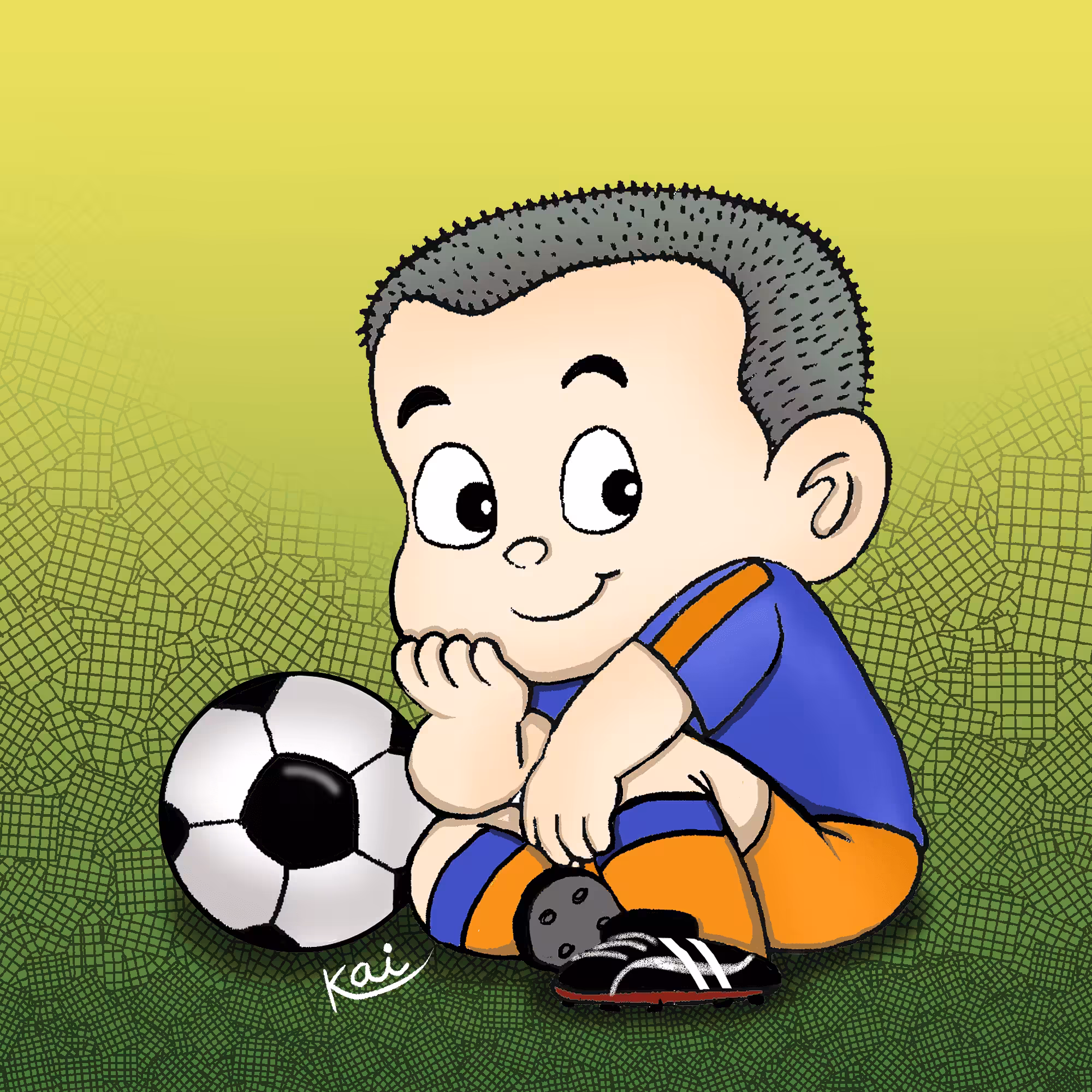 The world in my point of view: A boy loves playing football. 