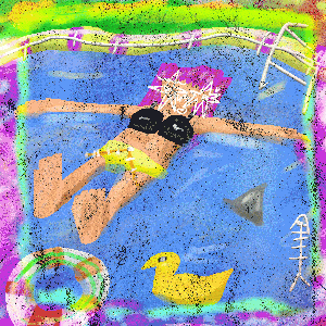 soaking in the water