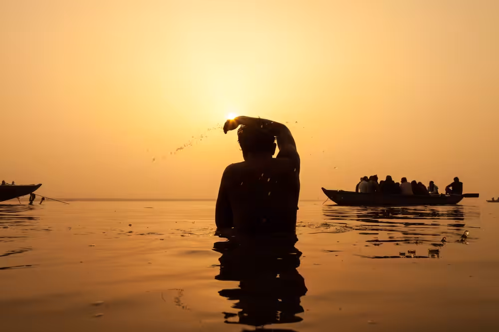 Morning bath at Varanasi, India