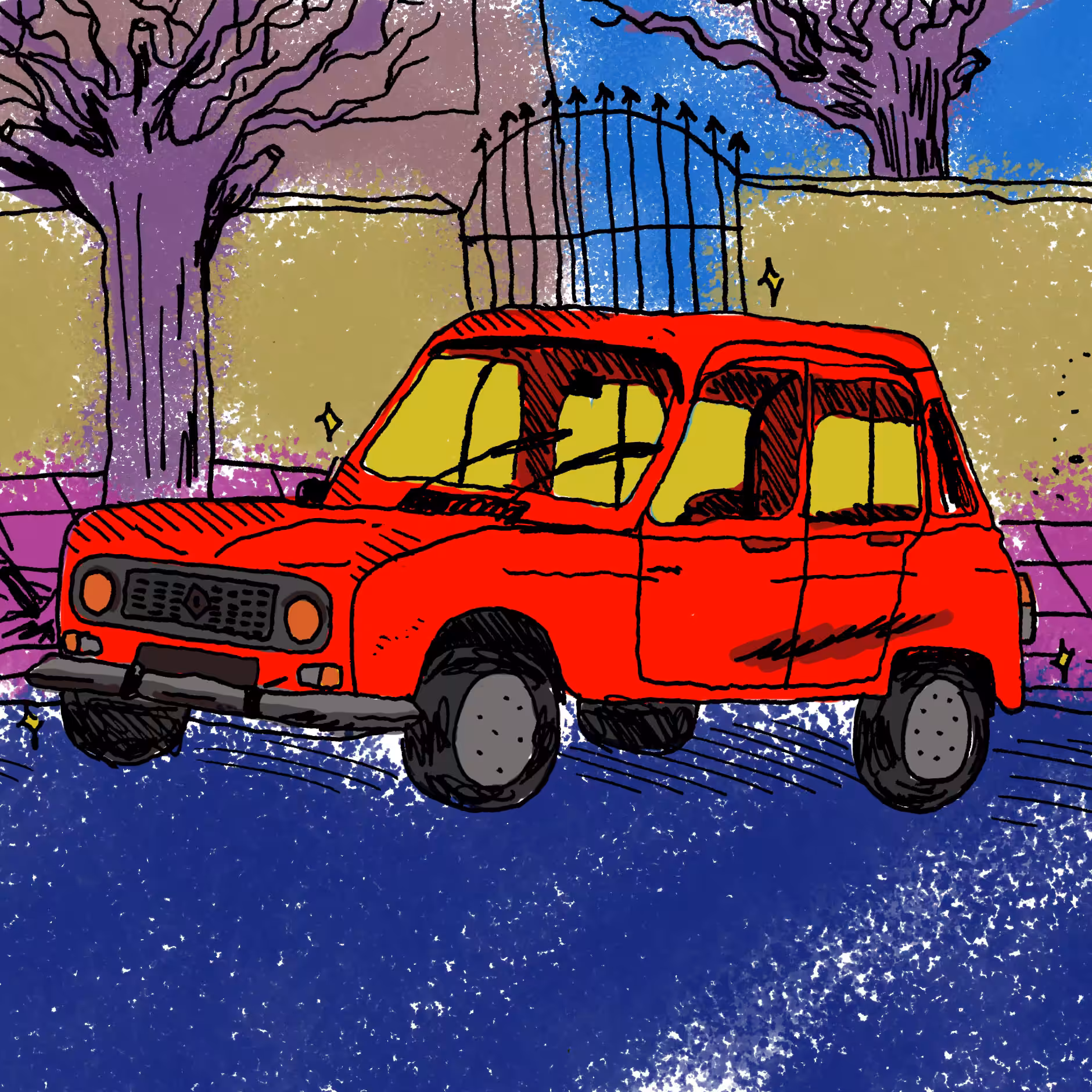 Renault 4 on a winter afternoon in Floresta