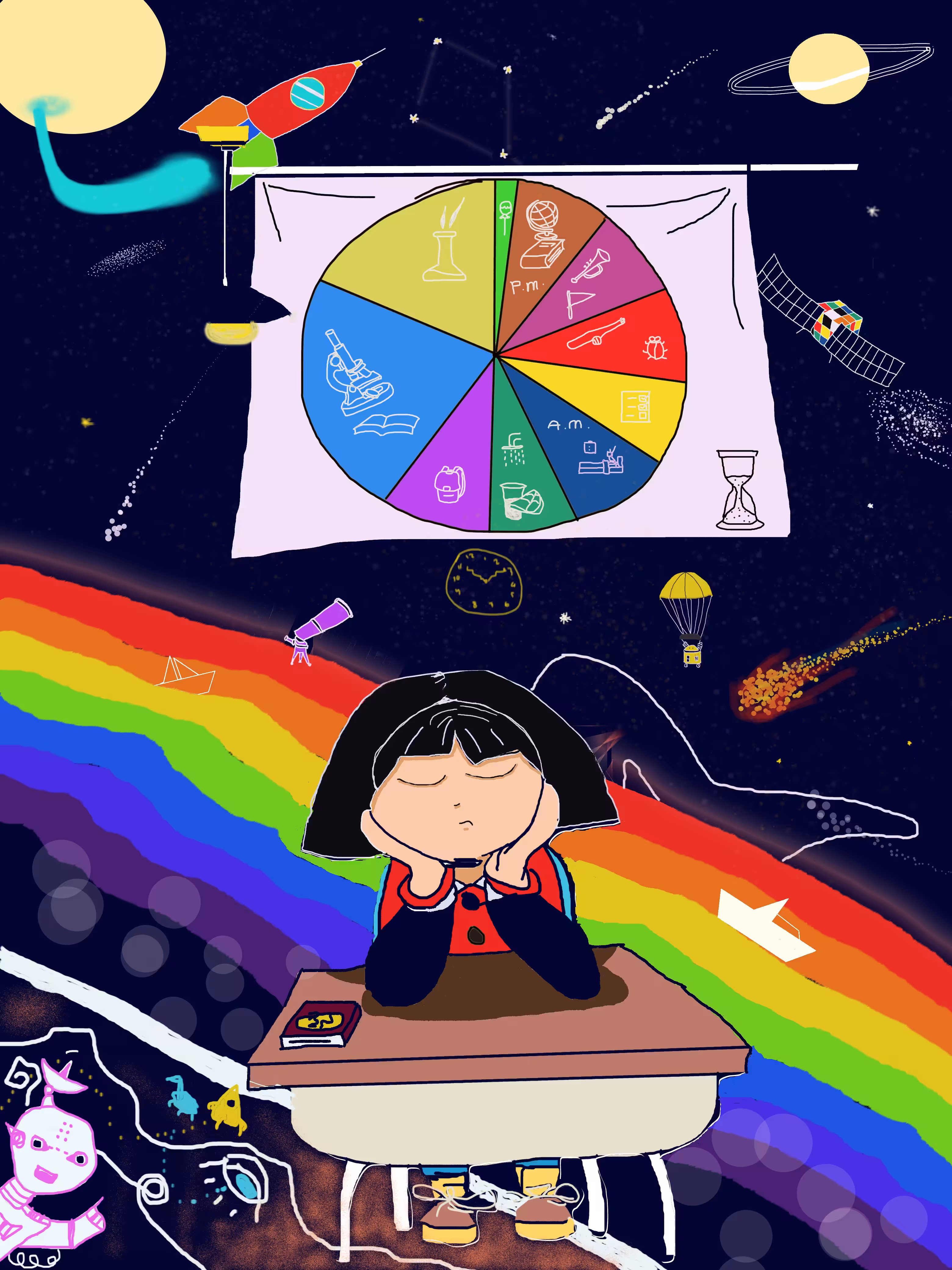 Leah's Daydream Drawing by Mouse