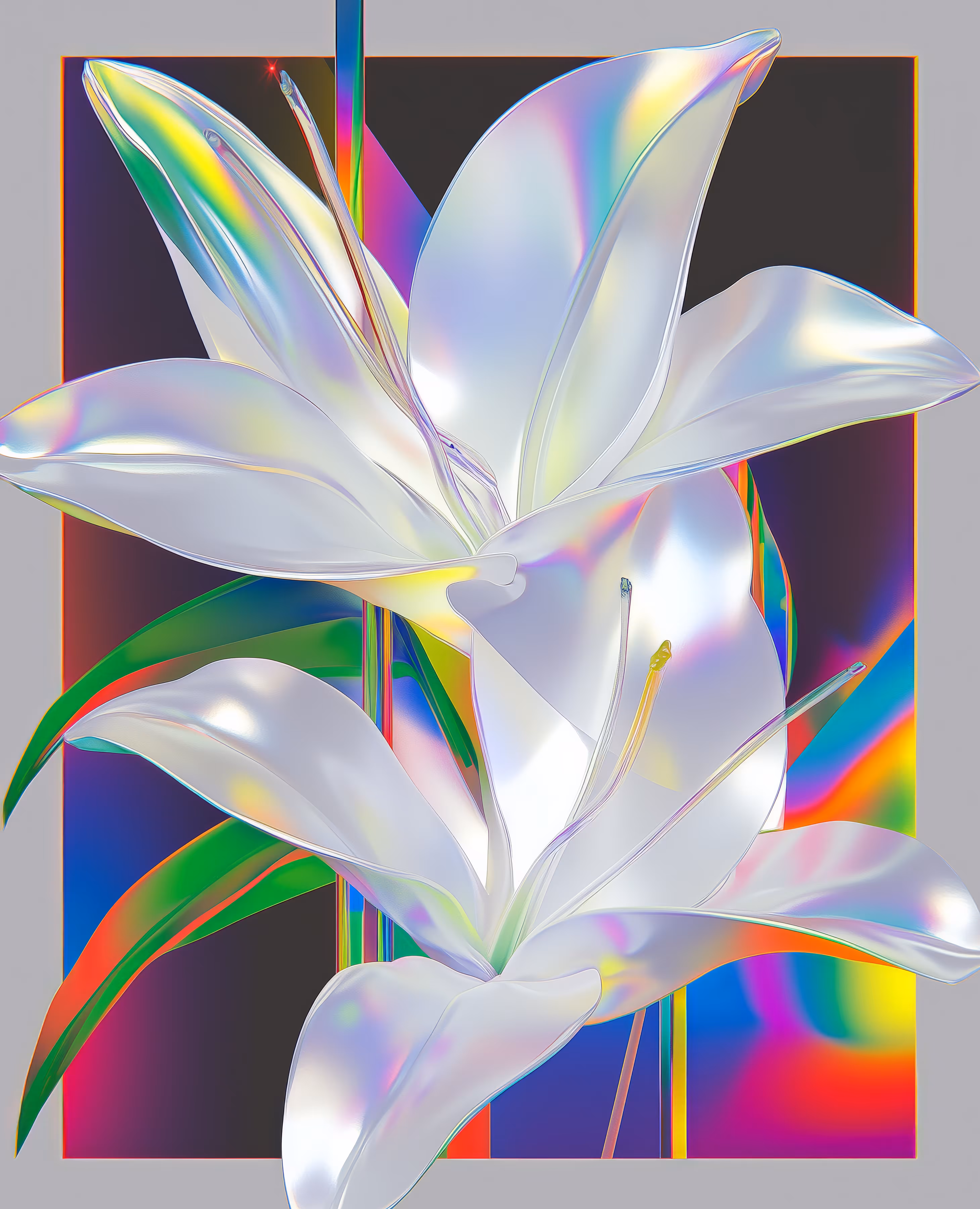Iridescent Lilies Reflection