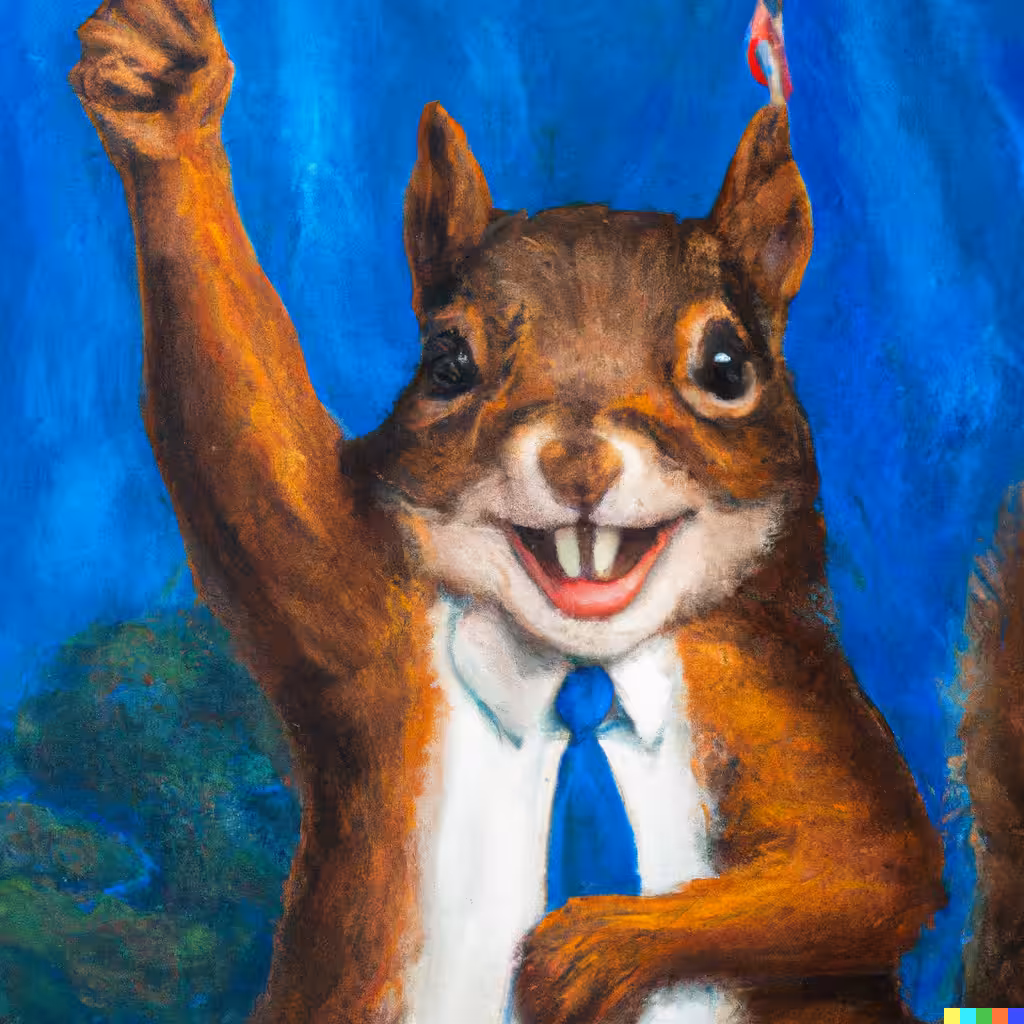 Happy Squirrel Celebrates
