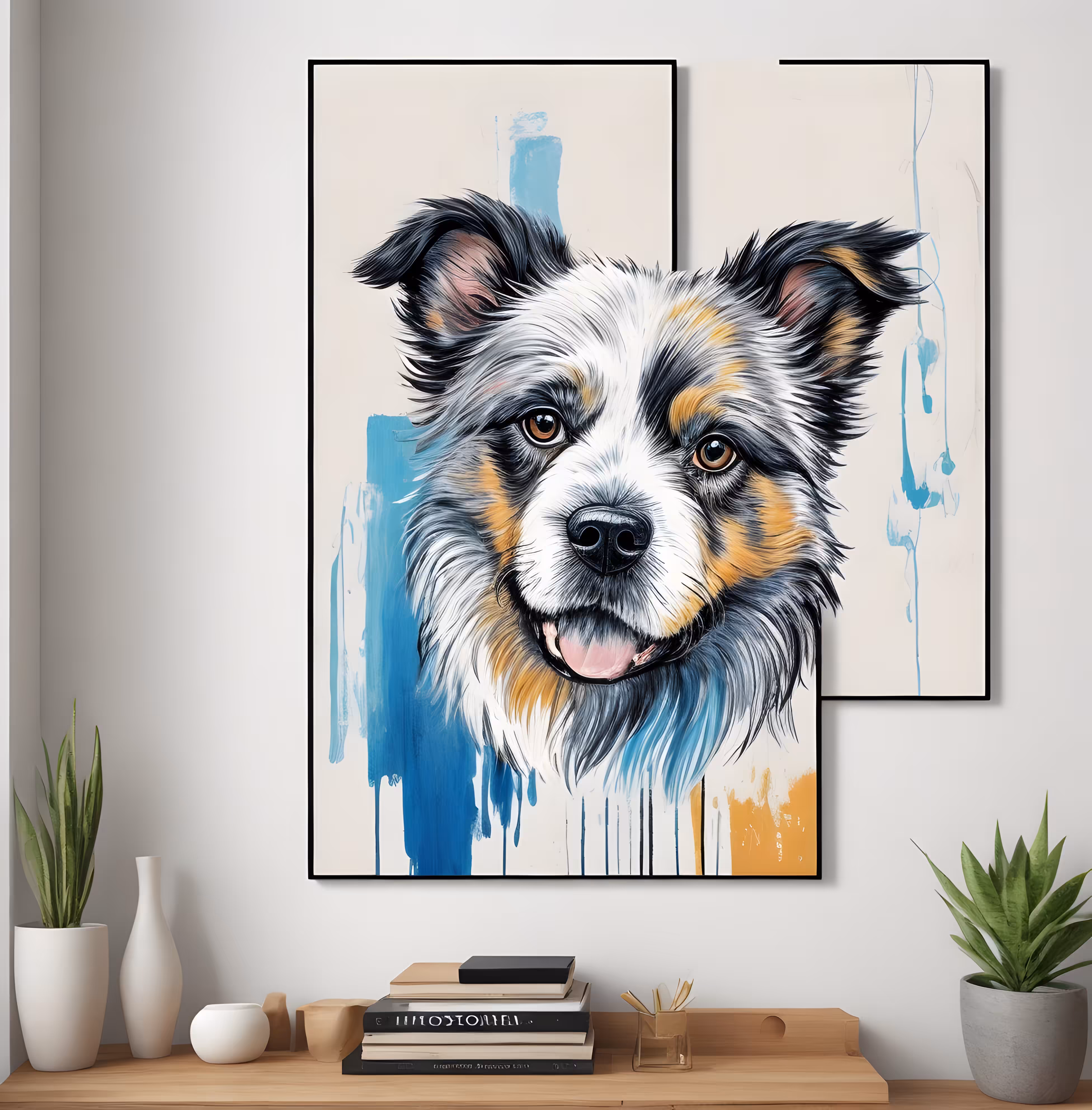 Collection of abstract dog wall art