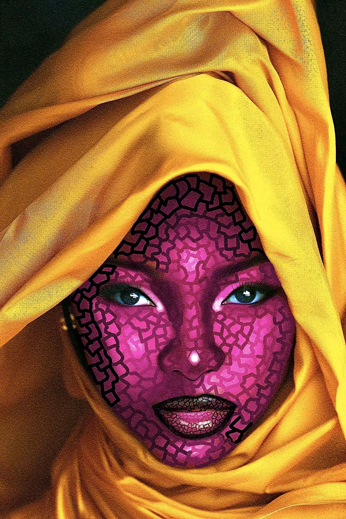 Golden scarfed lady 