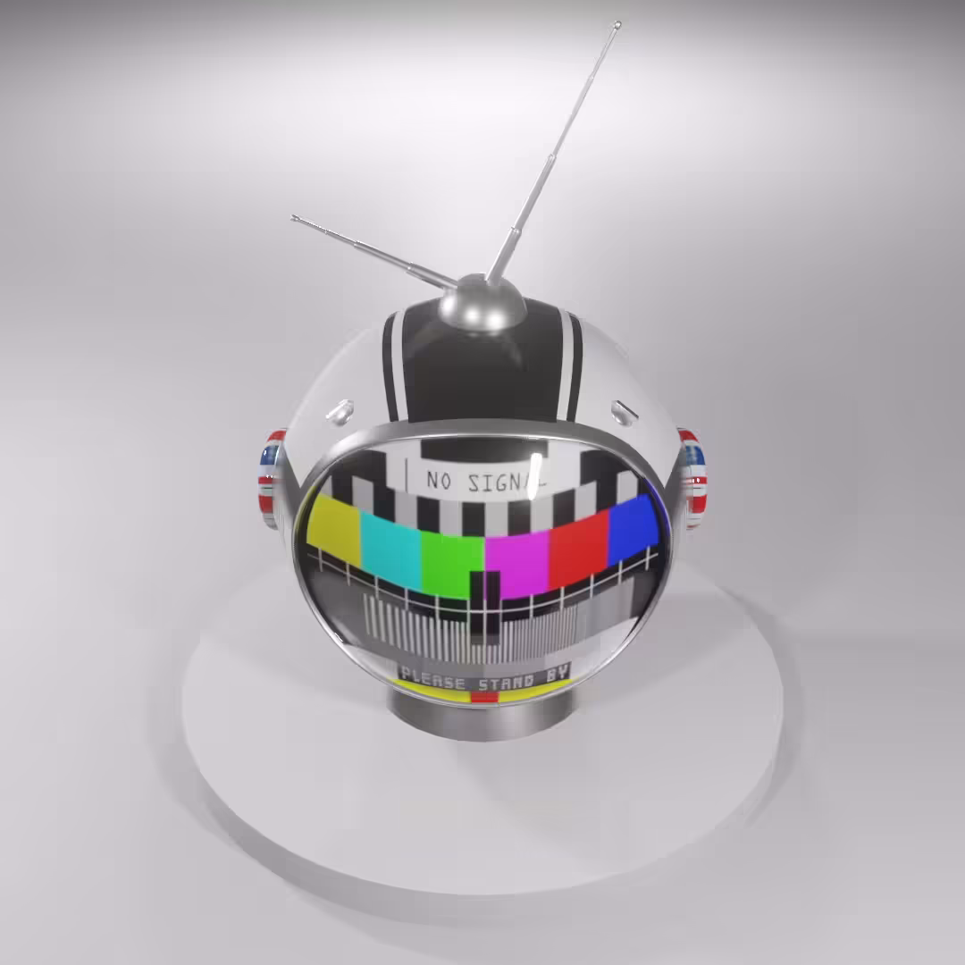 Astro Helmet 3D Animation TV