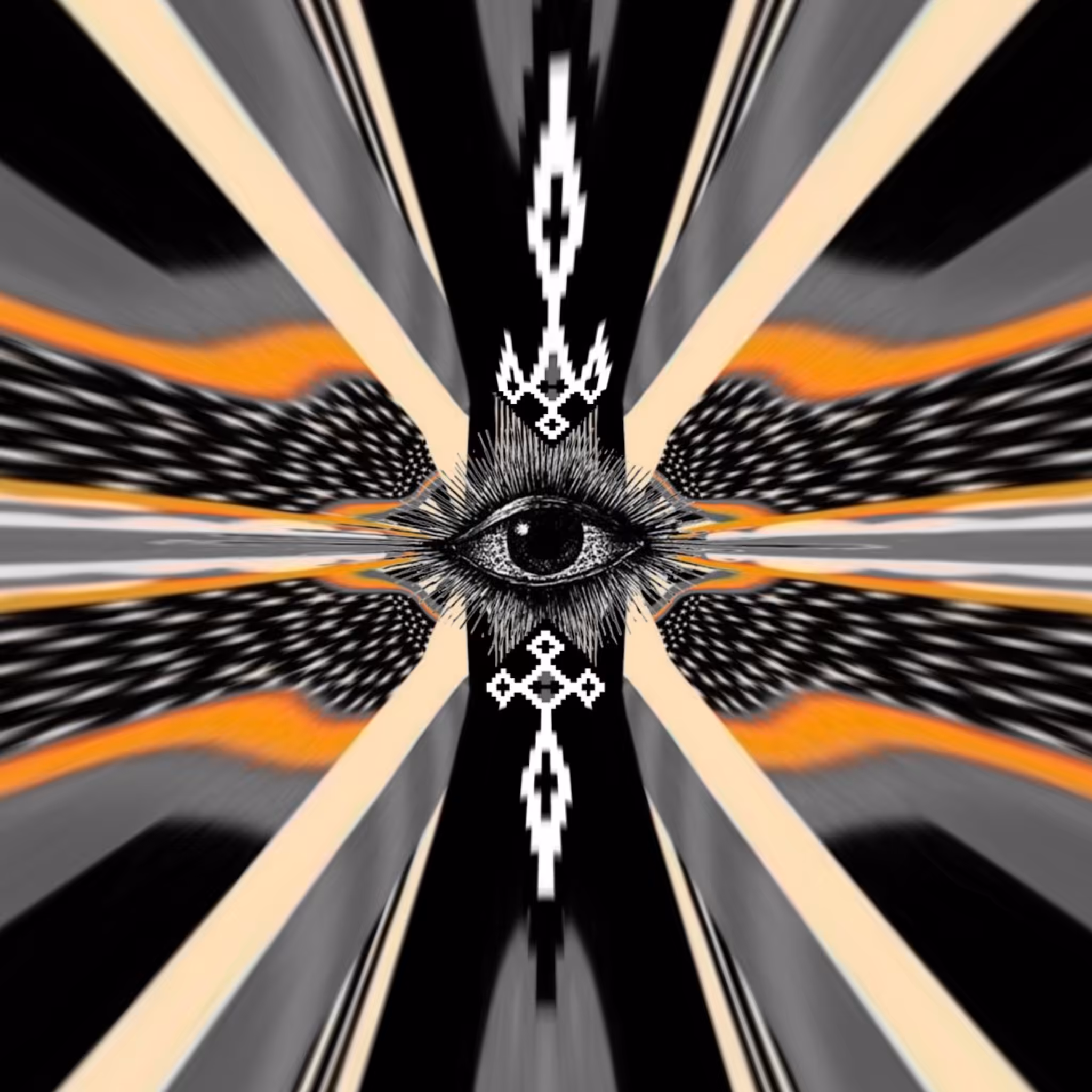 Ethereum Folk Art2: Blue Monster ethereum Pattern Art 02