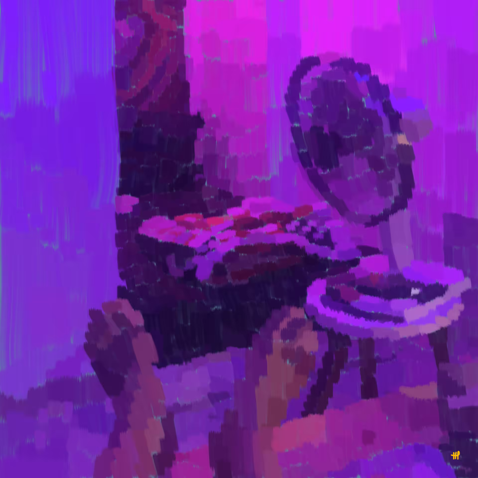 My Feet in a Purple Room but with Brush
