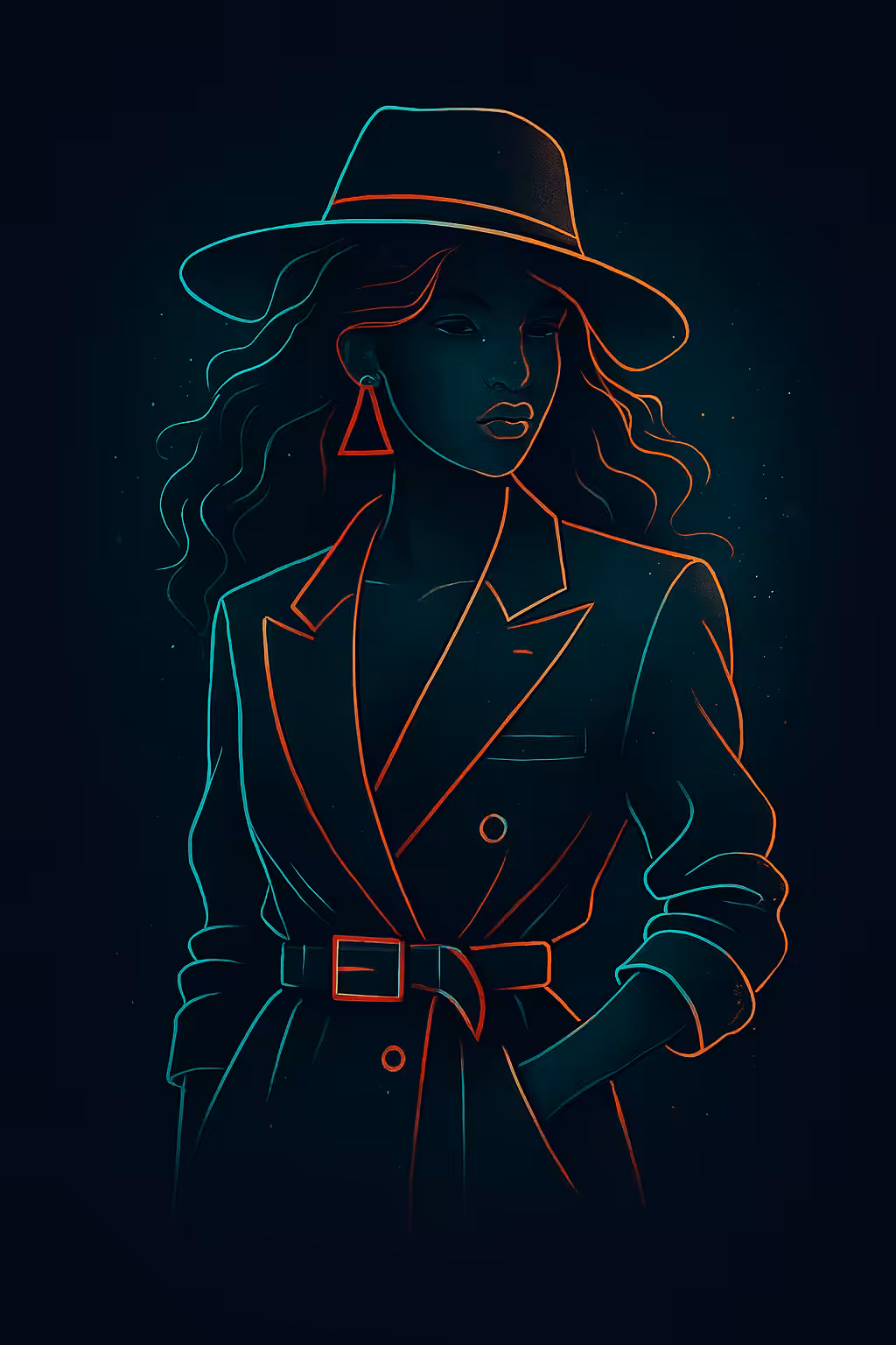 "Neon Vogue: Cyber Elegance"