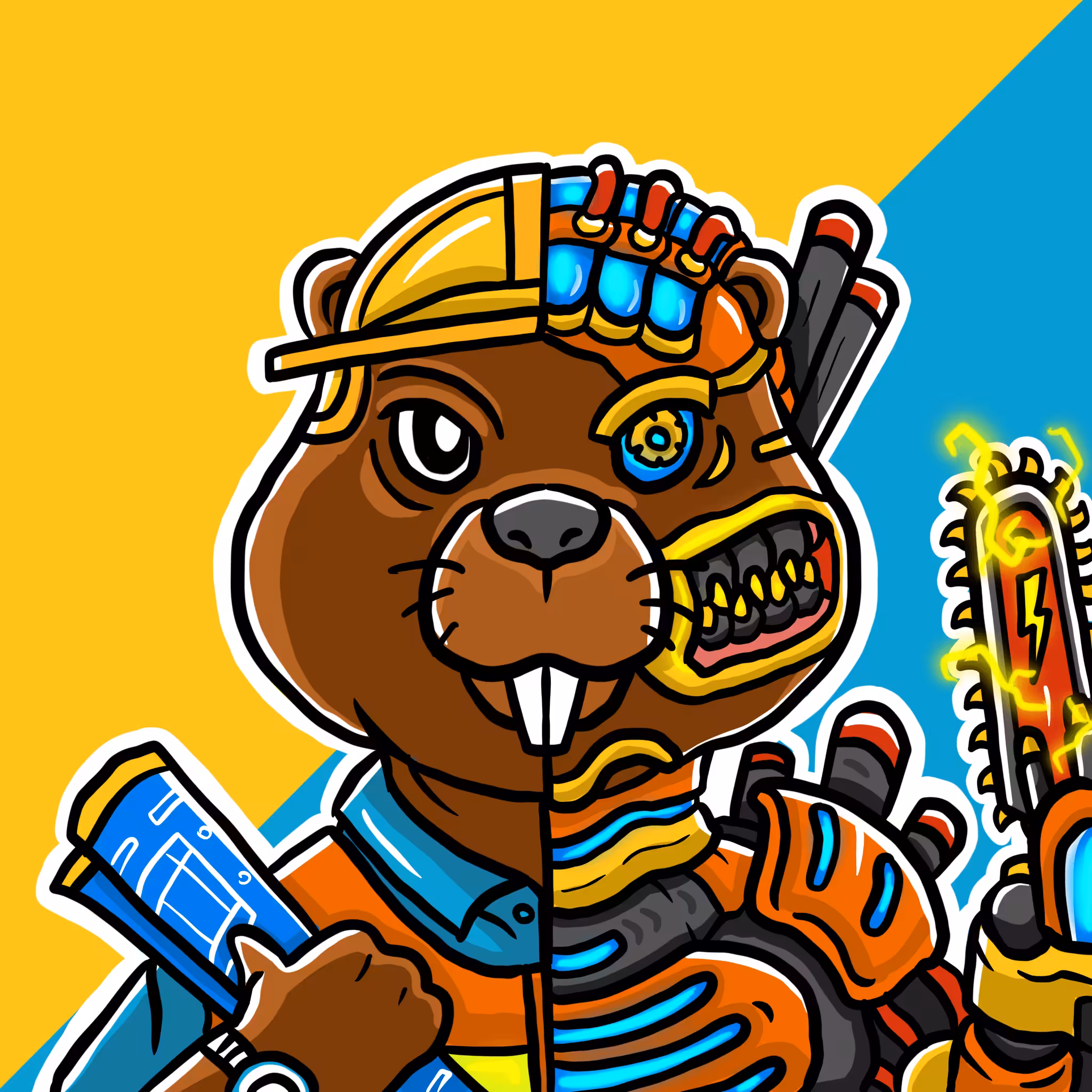 Mirror Zoo: Beaver / Cyborg (common)
