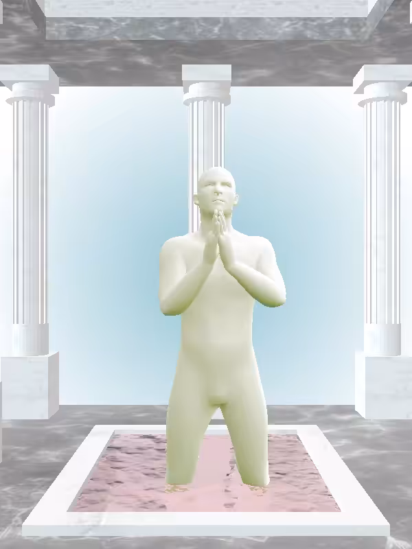 The Praying Matte Green Man #1016
