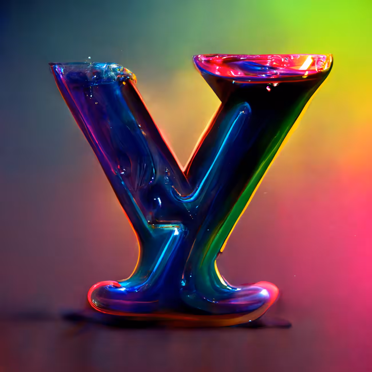 Shiny Liquid Alphabet Series - Y