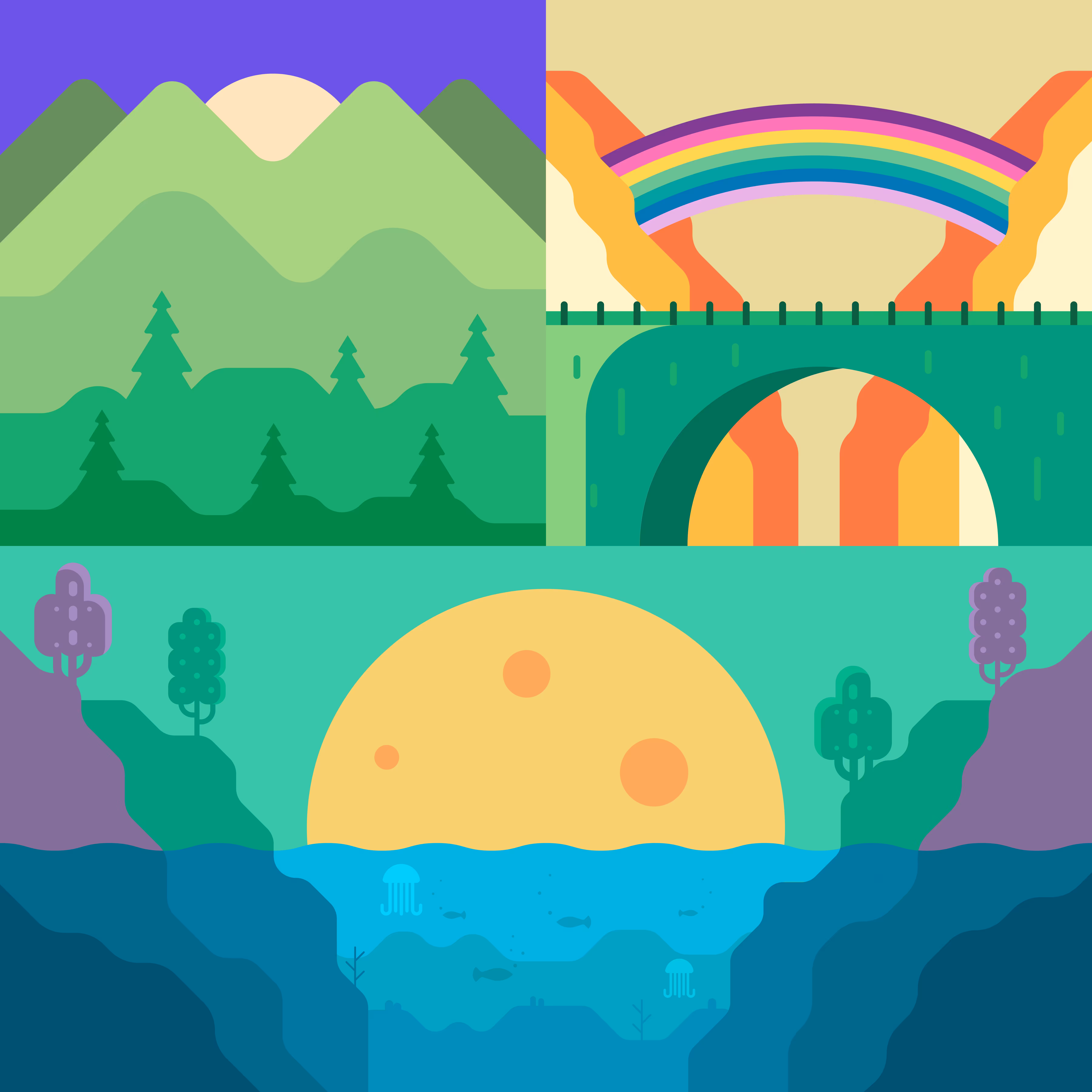 Rainbow and Lake