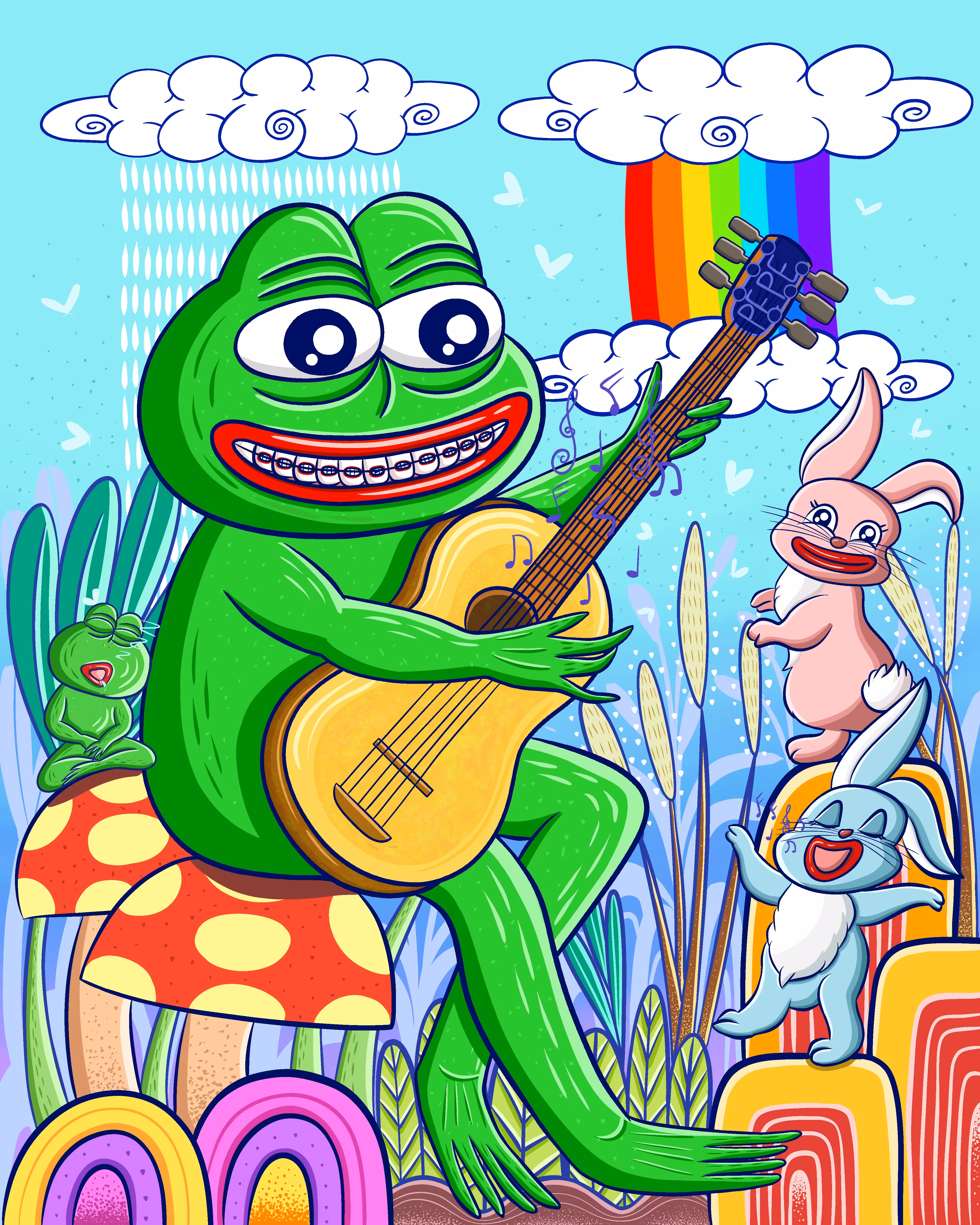Pepe sing a song.🐸🎼🎸