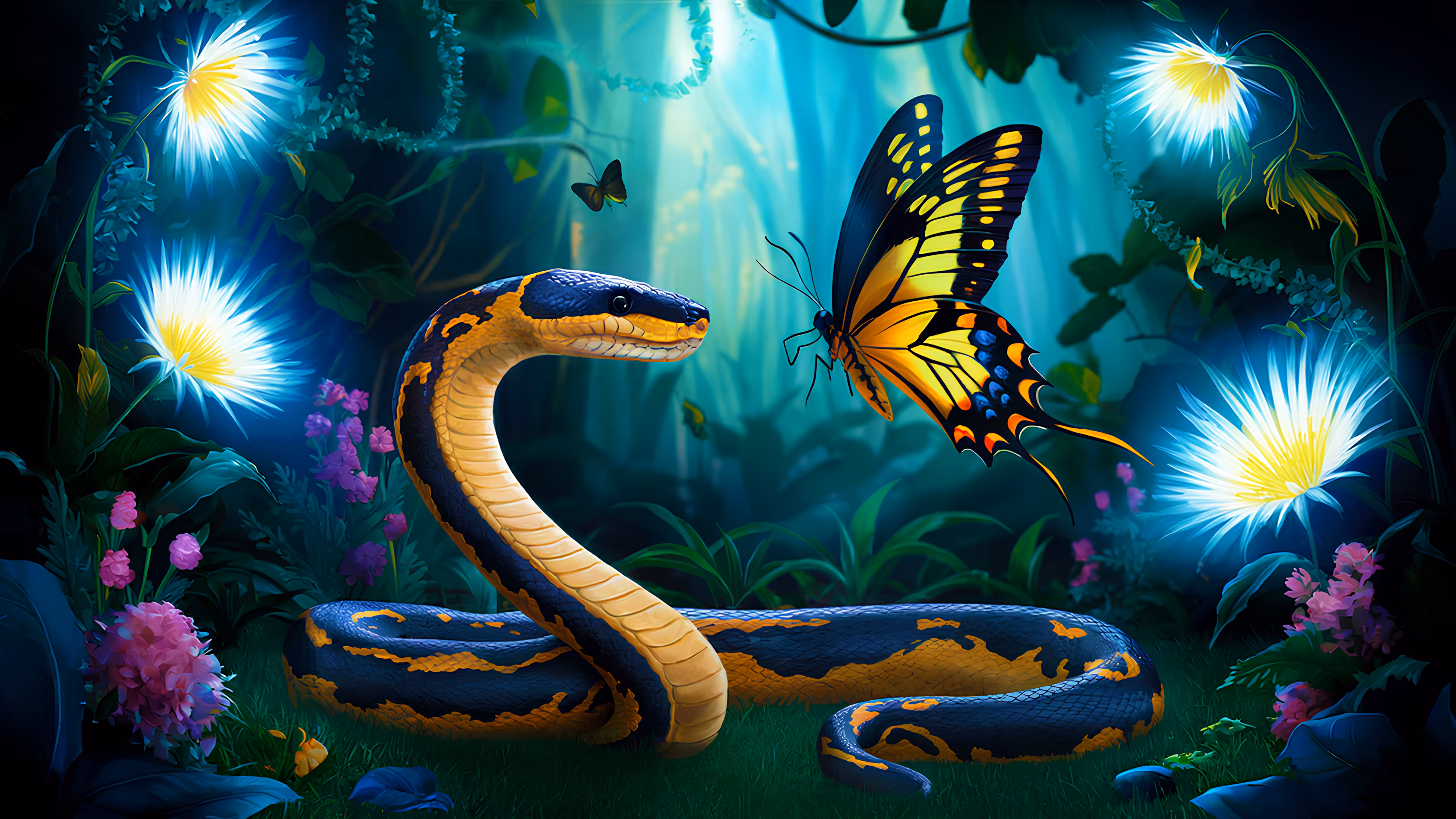 The harmony of snake and butterfly