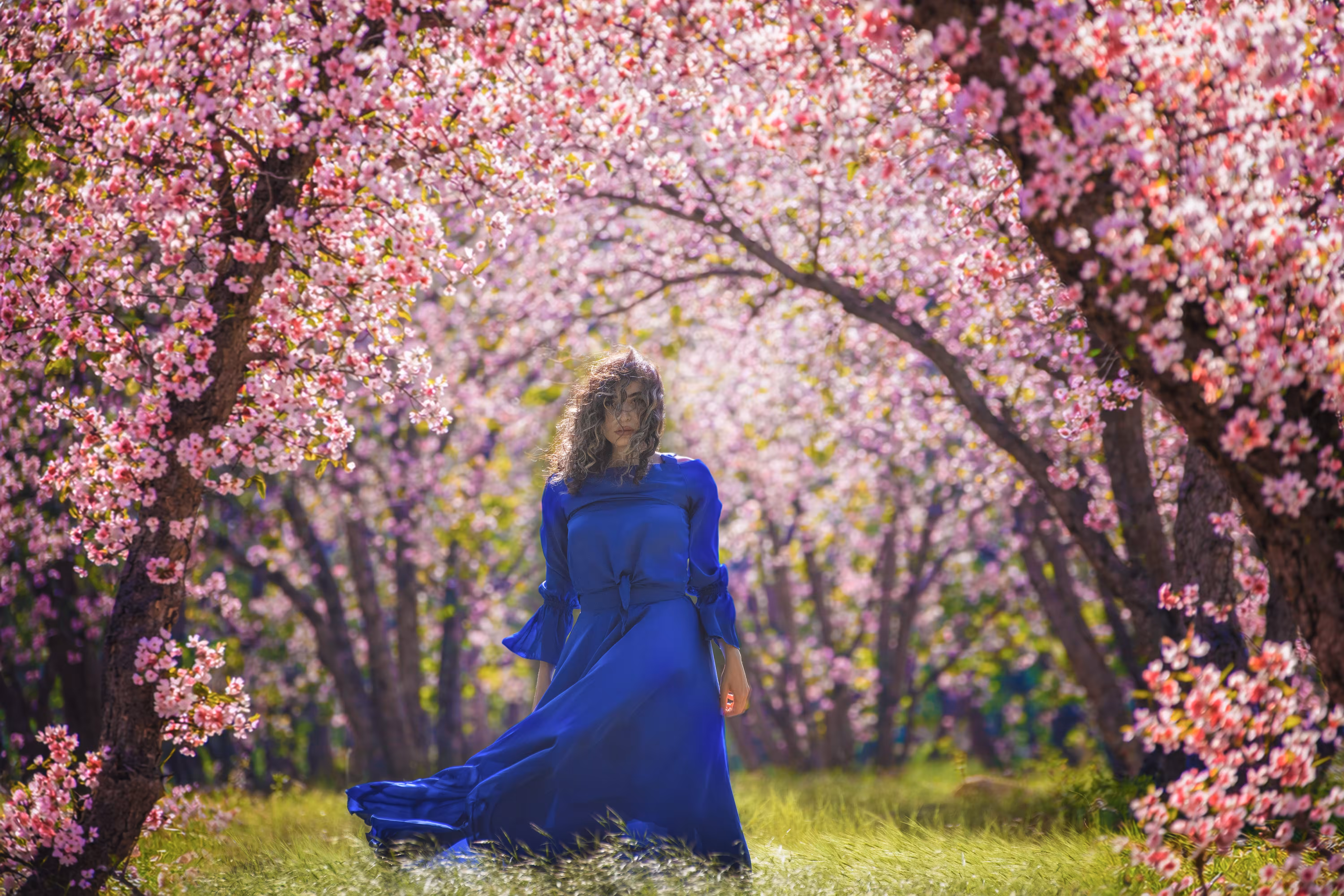 the girl with blue dress