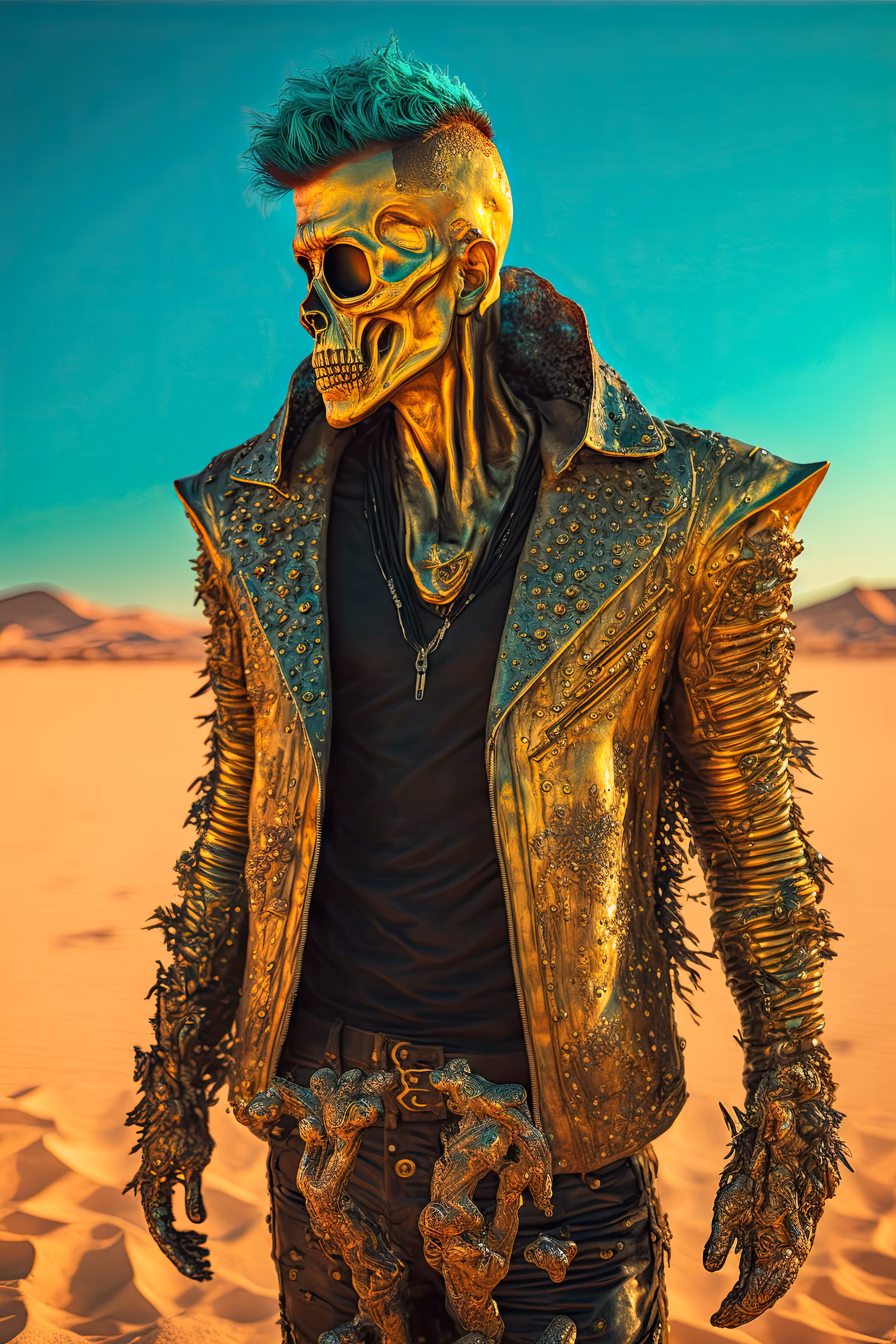 //// Nuclear Fusion Gold Dotted Biker Jacket  //// 