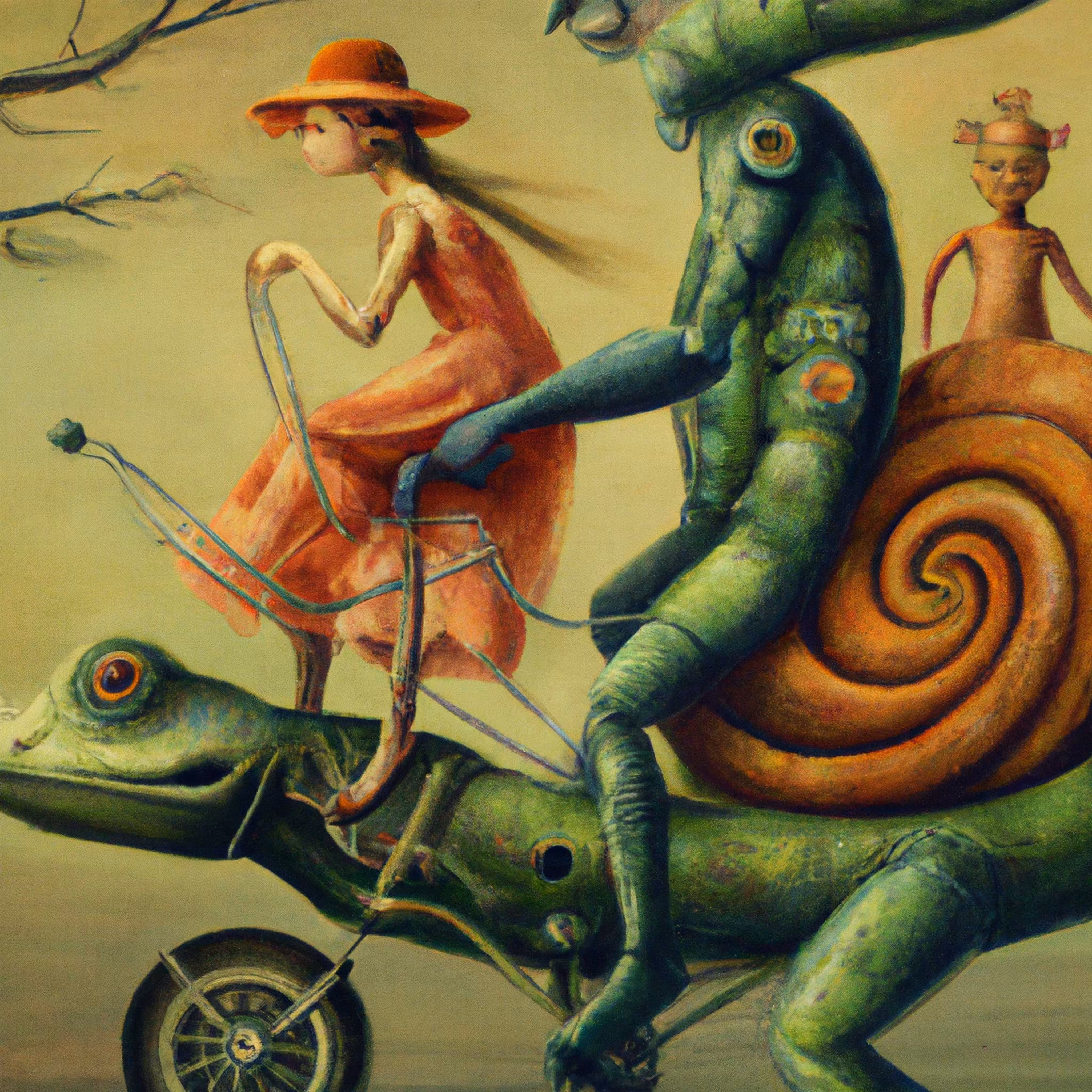 Sunday bicycle ride with my reptilian friends. 
