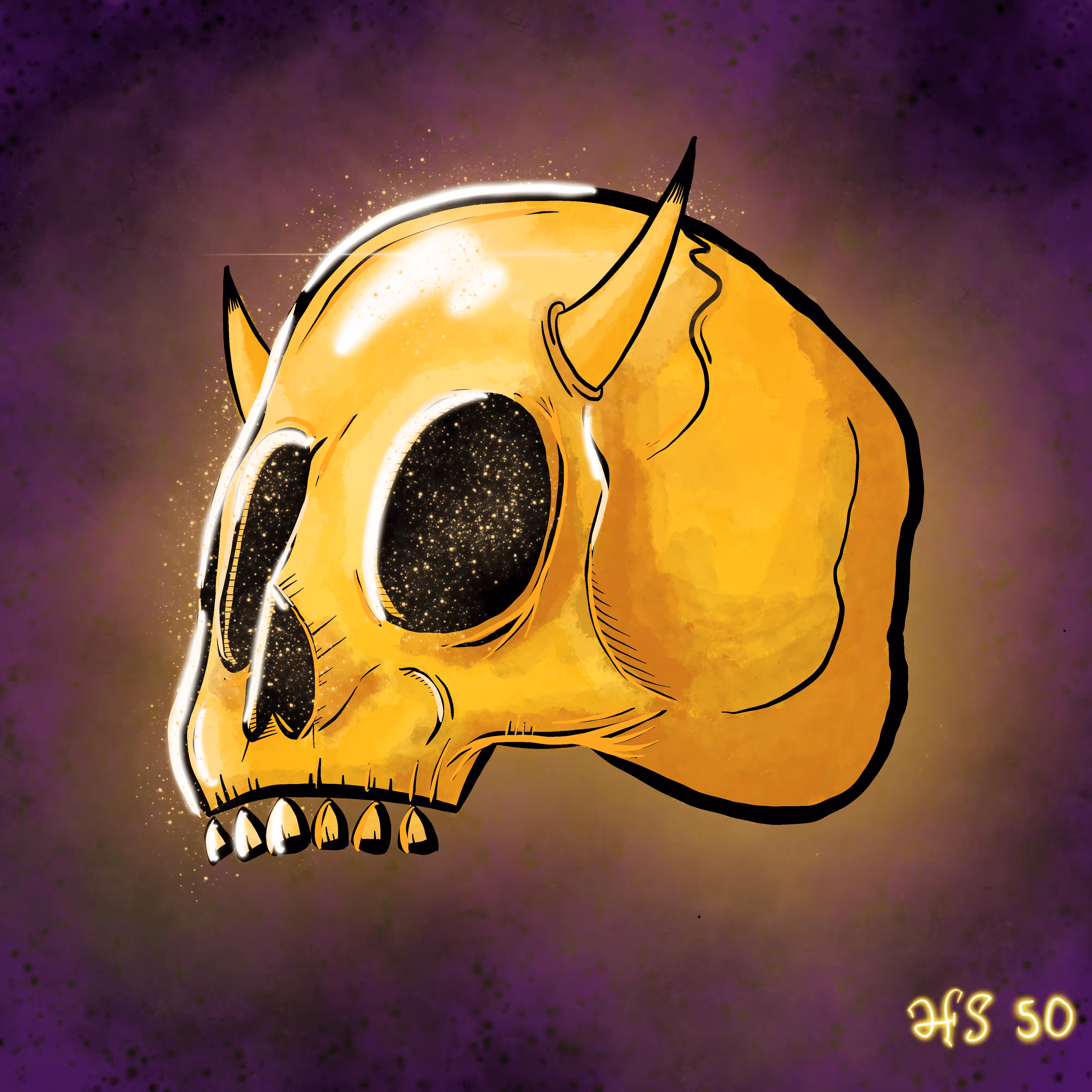 Almost Fancy Skulls: Almost Fancy Skull #50 (gullhyrndr)
