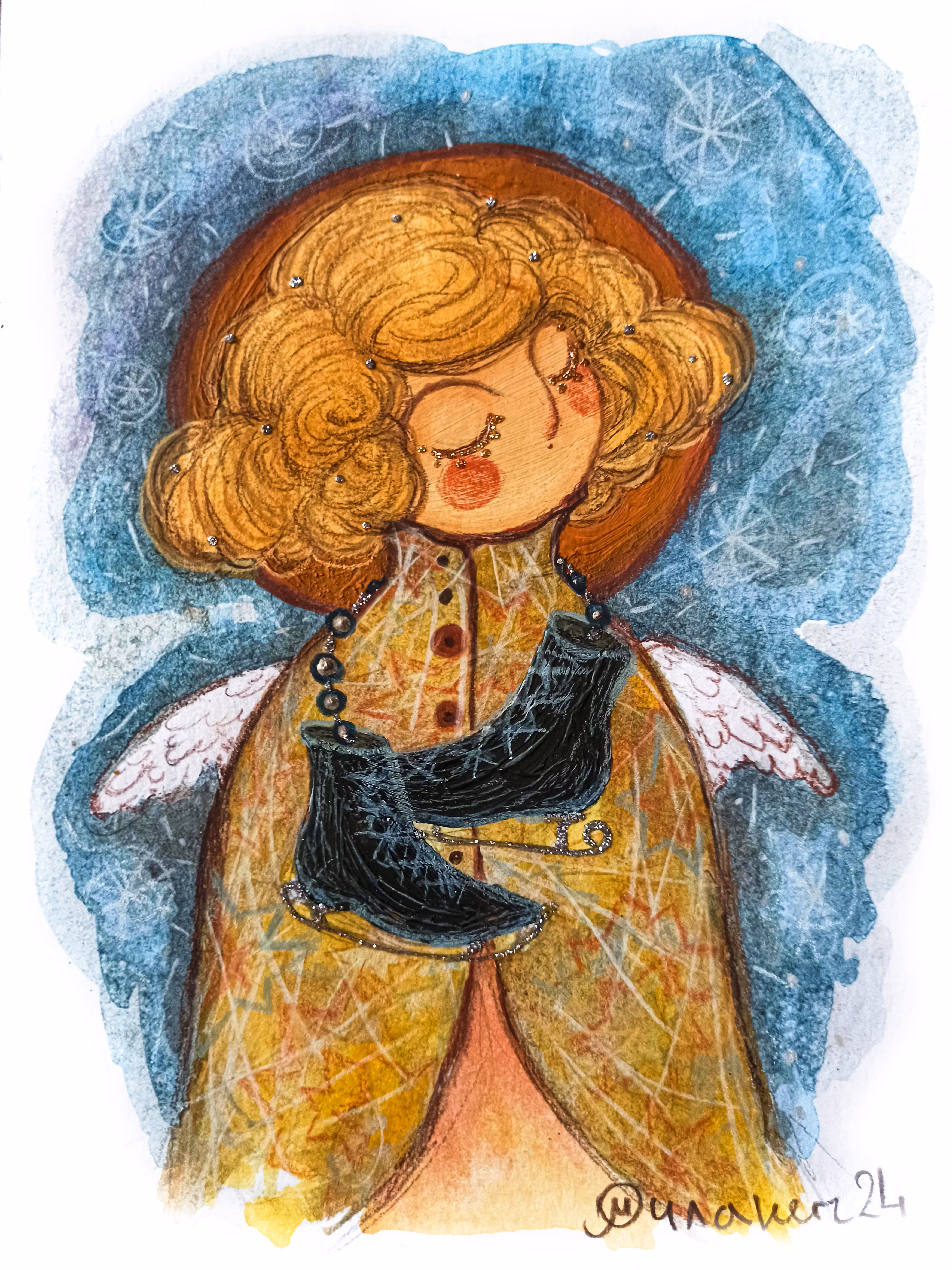Angel's silver skates