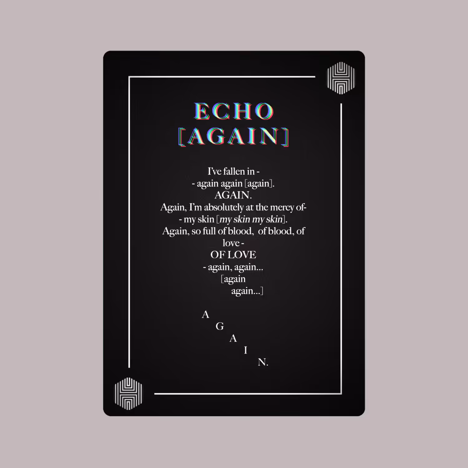 POETRY CARDS VOL 1 | META/VERSE: 047 - ECHO (AGAIN)
