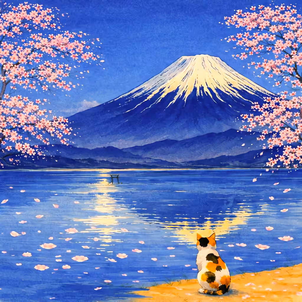 Simple Fuji Art: Still Waters