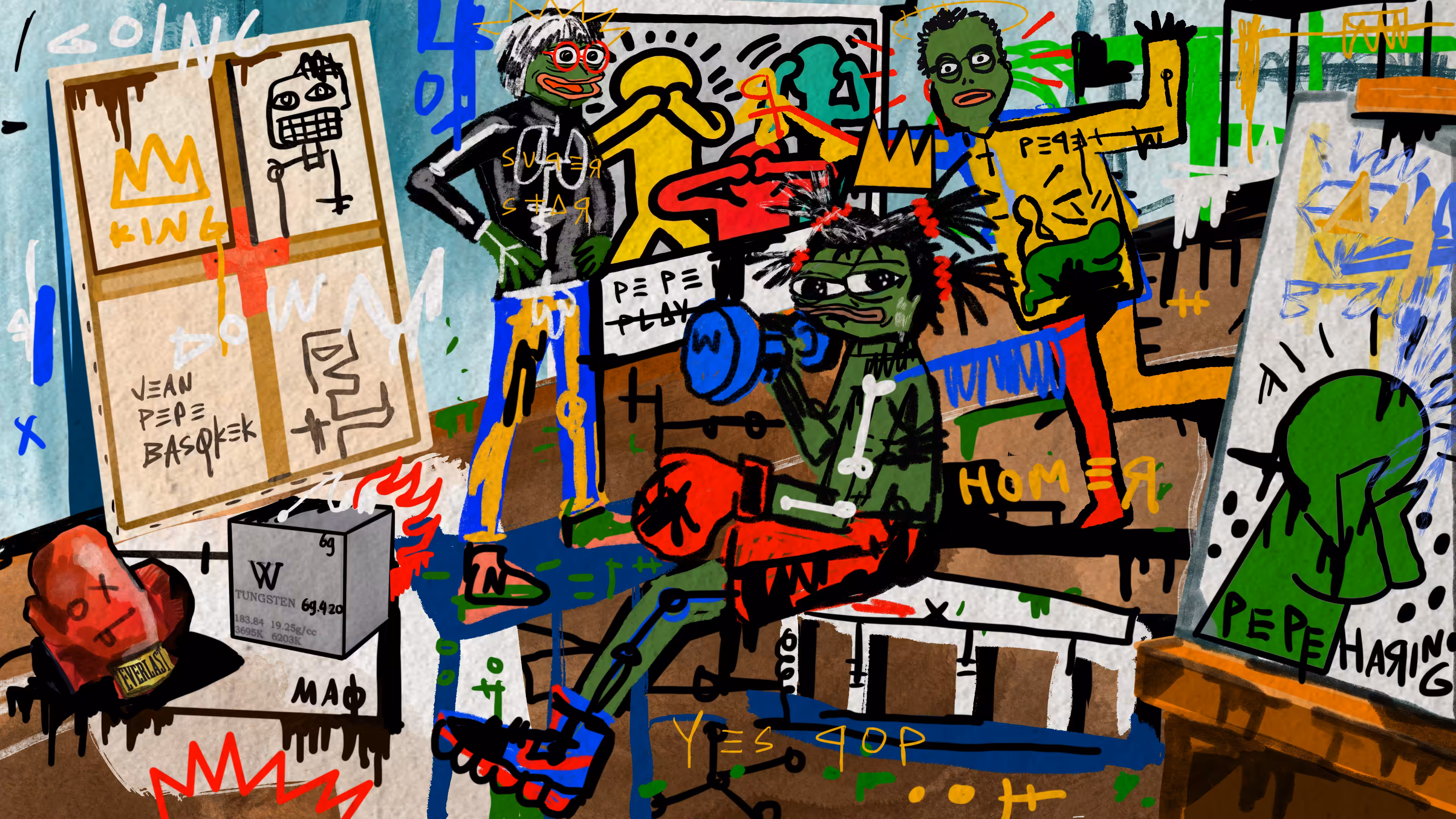 BasqKek, Pepe Haring, & Pepe Warhol